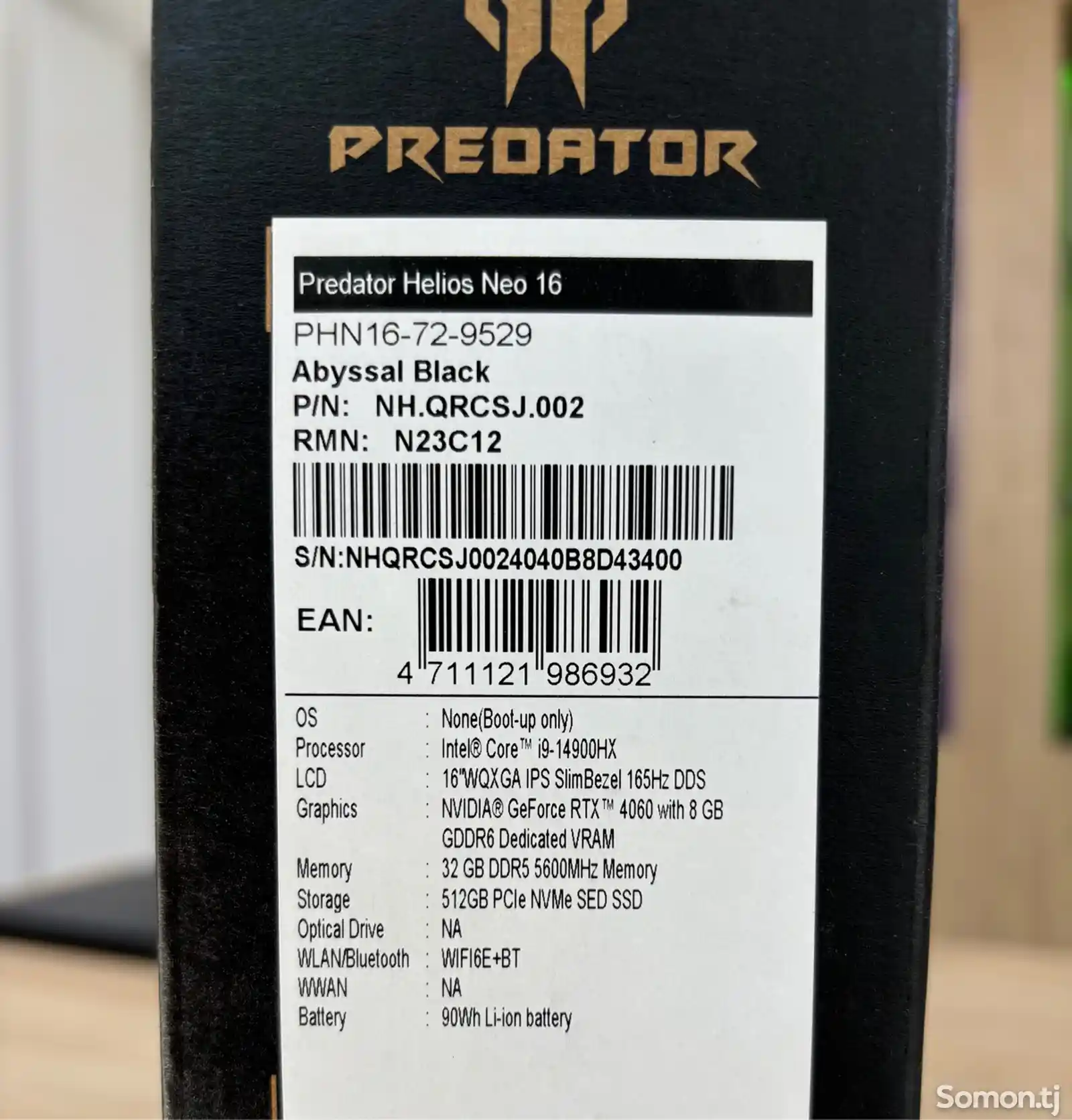 Игровой ноутбук Acer Predator Helios Neo 16-4