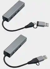 Ethernet-адаптер USB Type-C с 3 портами USB 3.0 RJ45-2