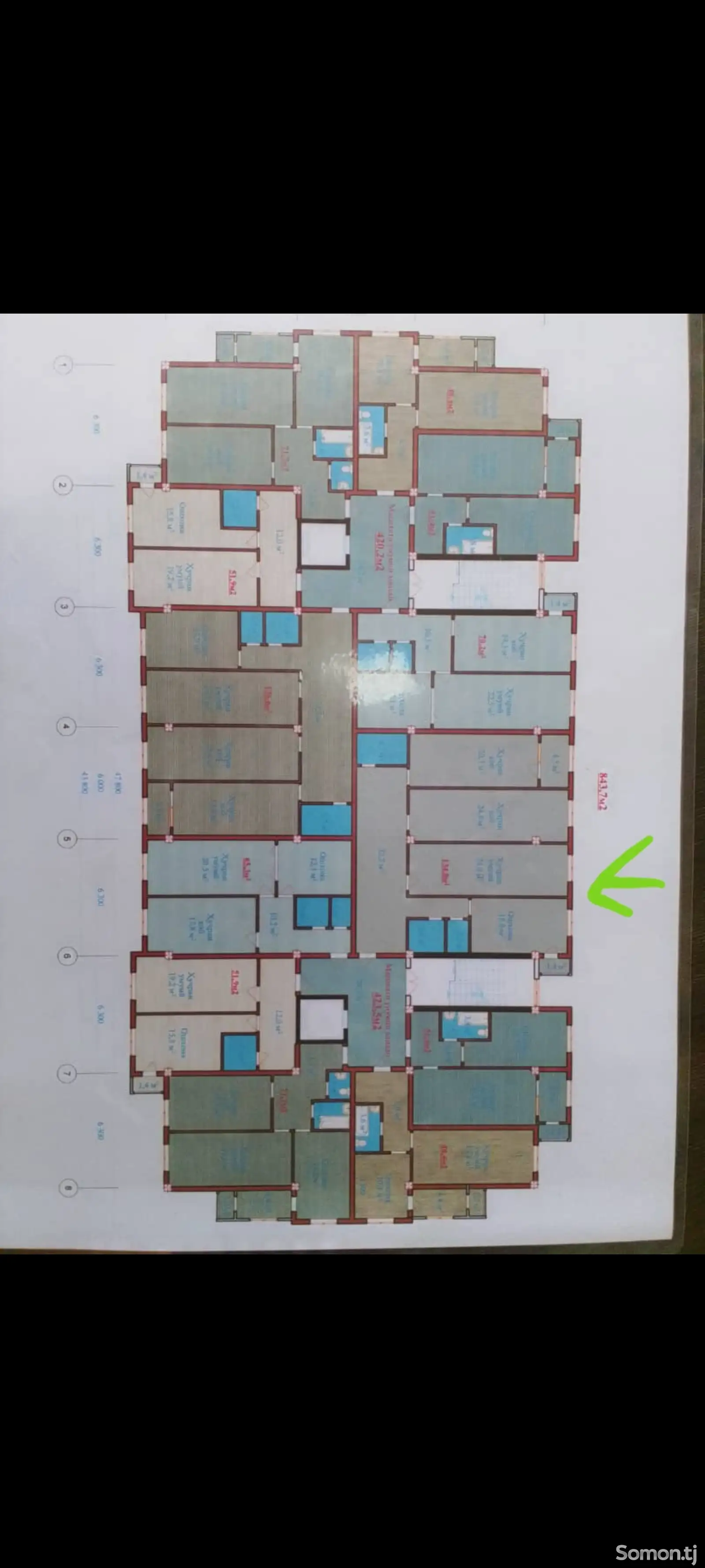 3-комн. квартира, 7 этаж, 126 м², Сомониён-1