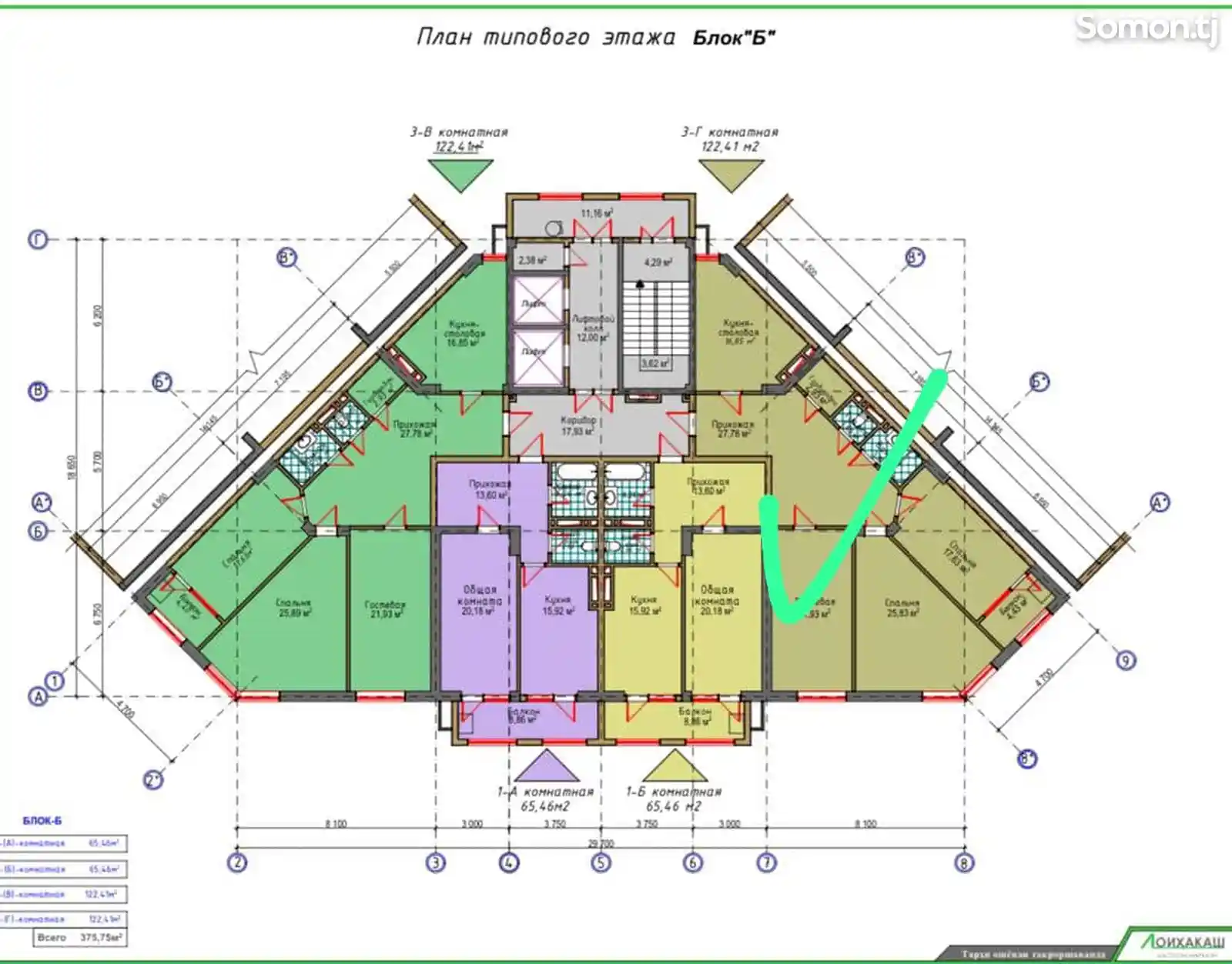 3-комн. квартира, 16 этаж, 122 м², 102мкр-2