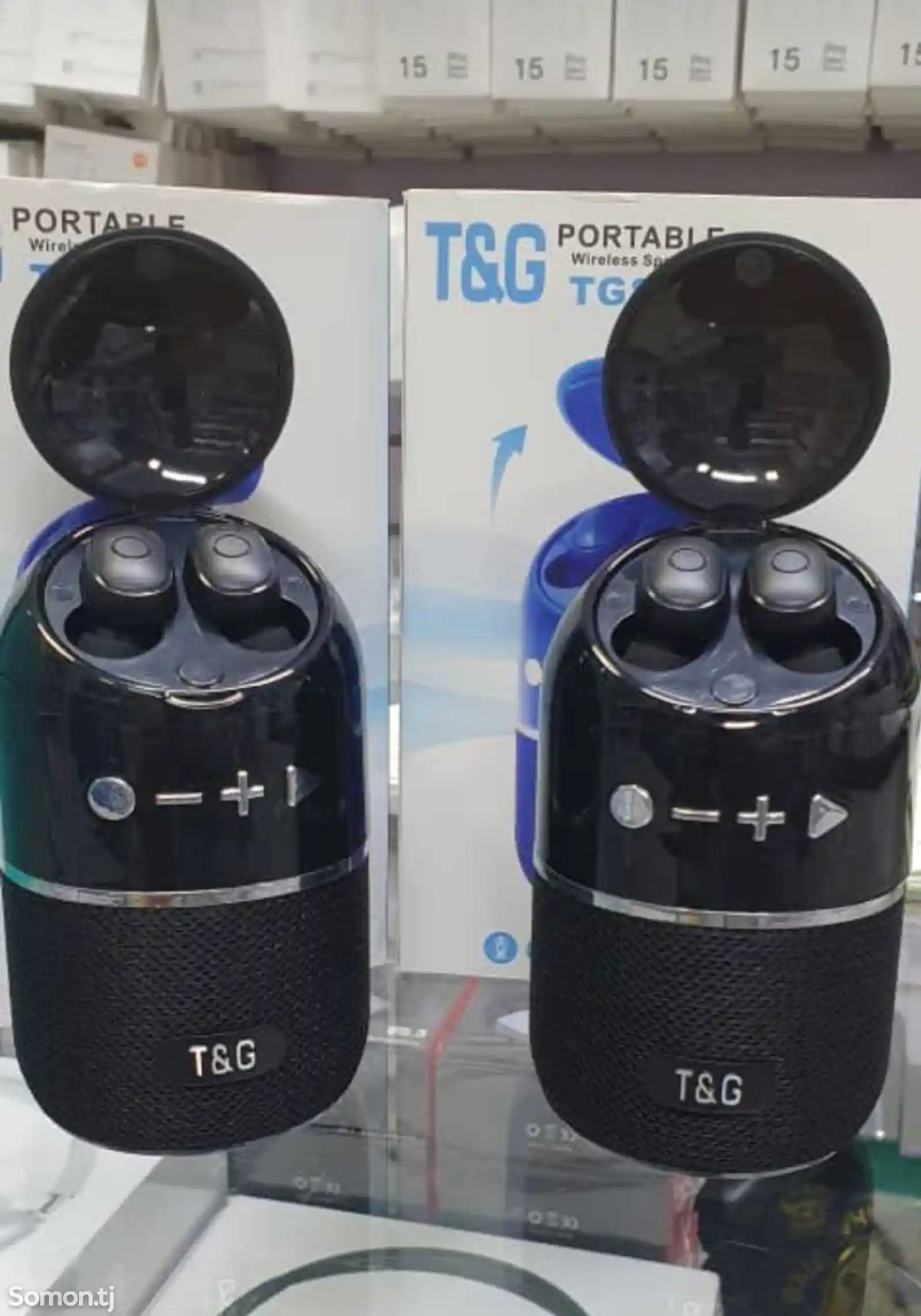 Портативная колонка с беспроводными наушниками T&G-1