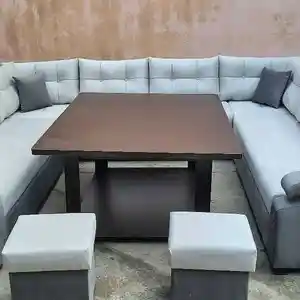 Комплект диван со столом и пуфиком