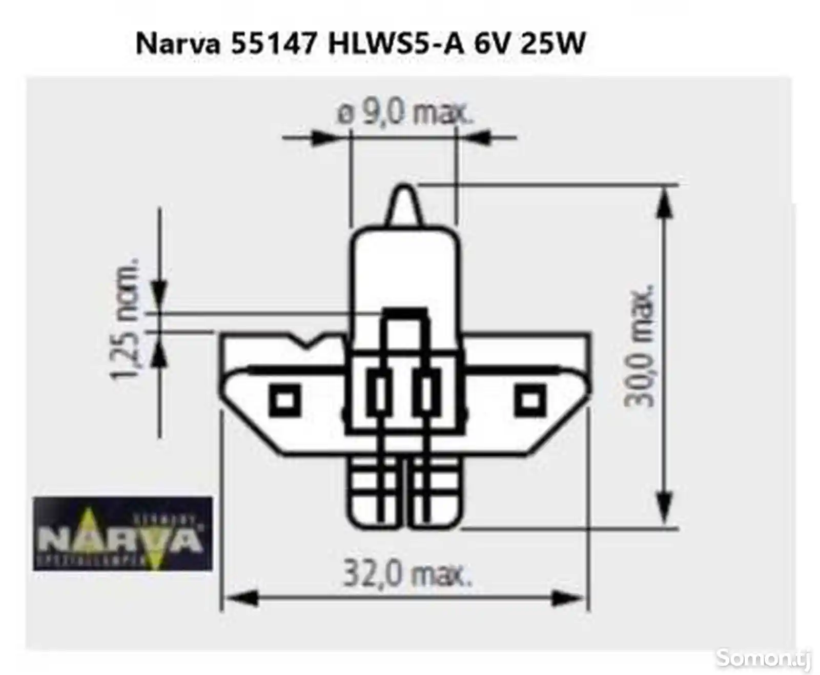 Лампа для микроскопа Narva HLWS5-A 6V-25W-4