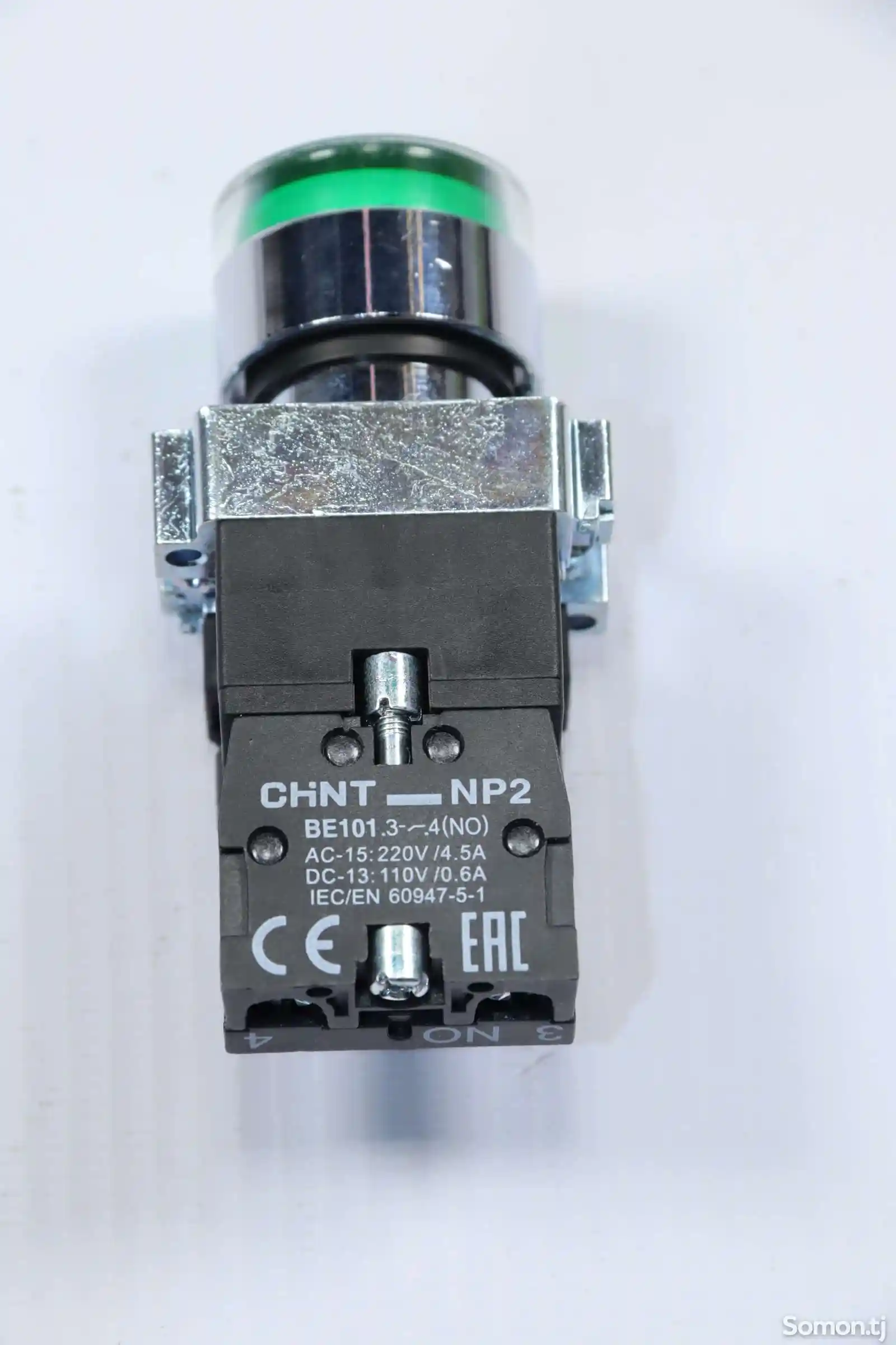 Кнопка управления Chint NP2-BW3361 зеленая AC/DC230В LED IP40-2