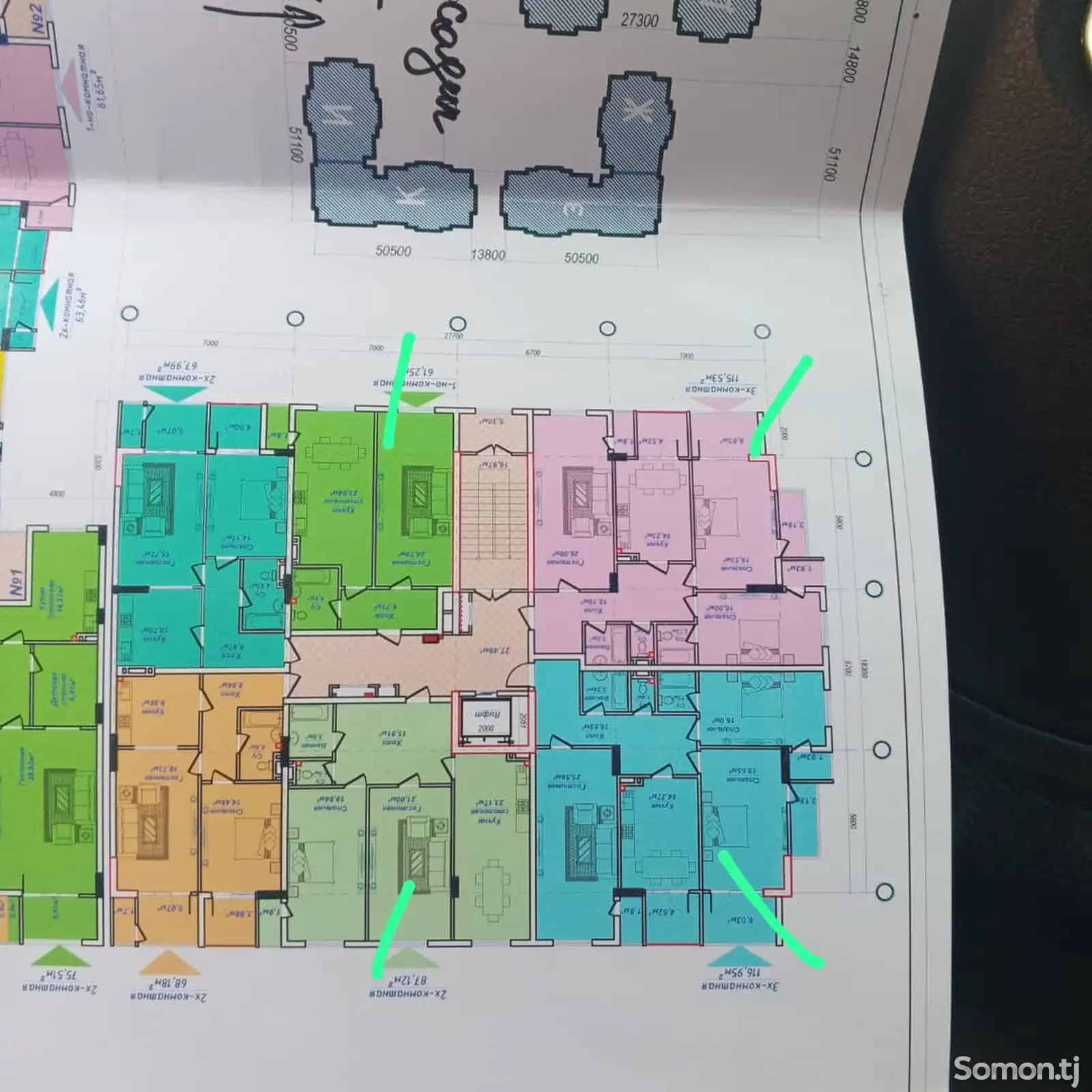 3-комн. квартира, 4 этаж, 116 м², Сино-1