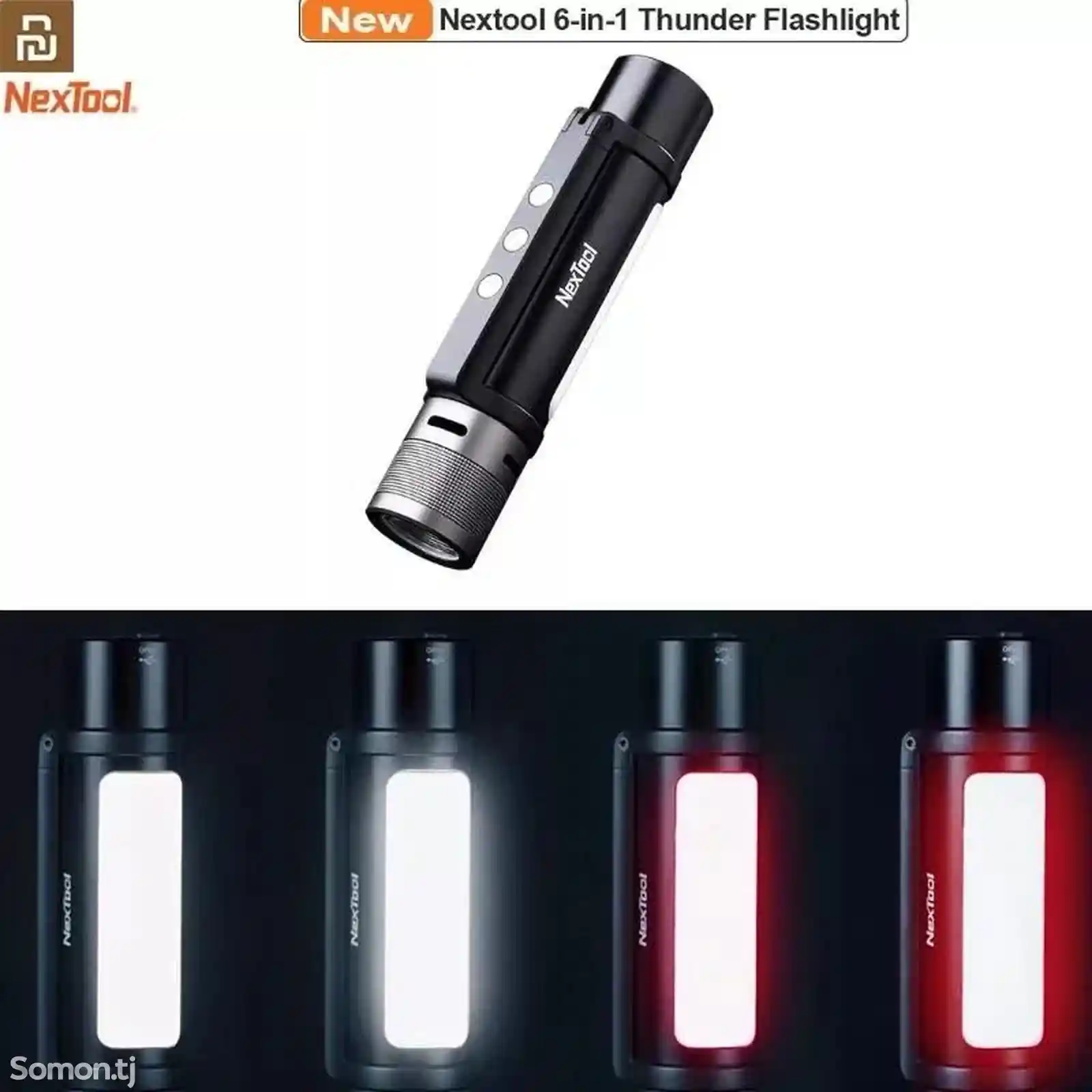 Многофункциональный фонарик Xiaomi NexTool Thunder Flashlight Portable 6 in 1-3