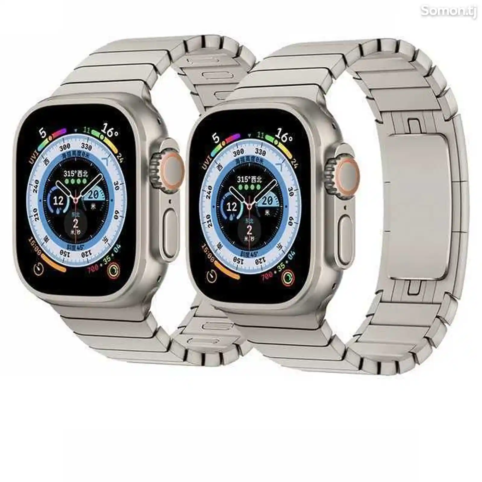 Ремешок из нержавеющей стали цвета Titanium для Apple Watch Ultra 1/2-4