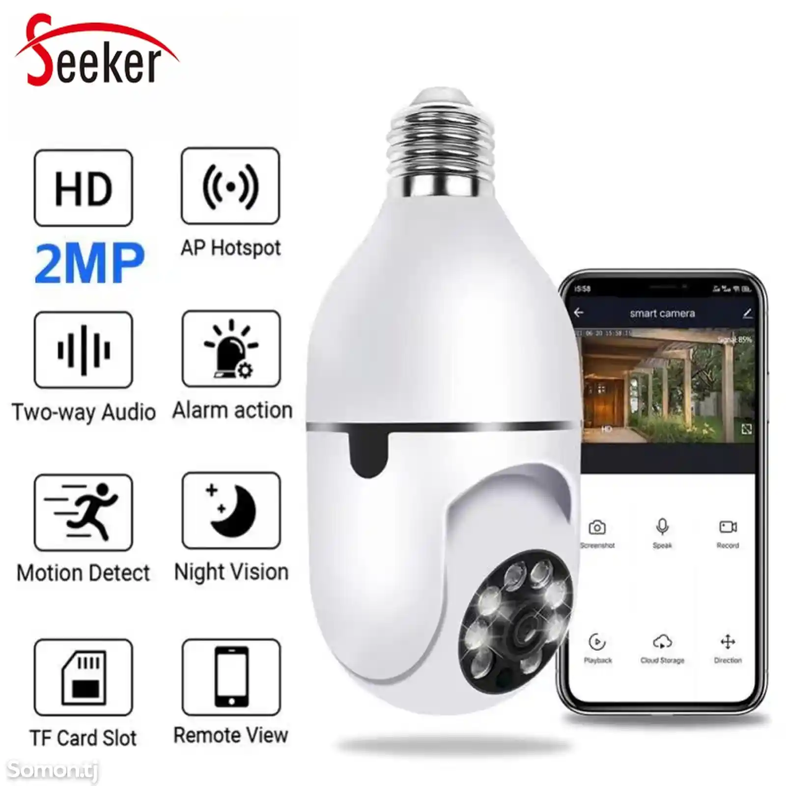 Беспроводная панорамная IP-камера с LED-светильник кой E27, HD 1080P IP-камера-4