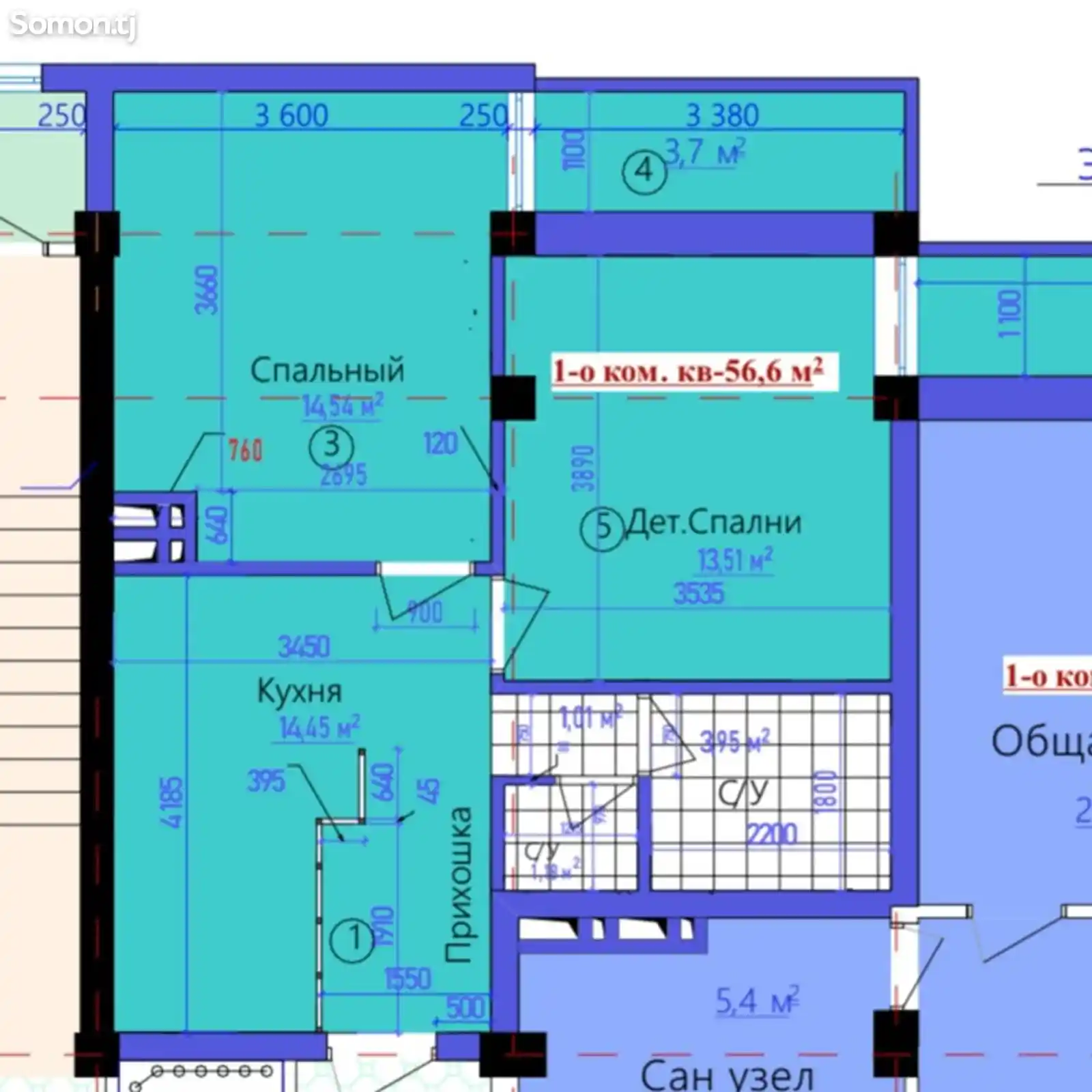 2-комн. квартира, 12 этаж, 58 м², 32 мкр-2