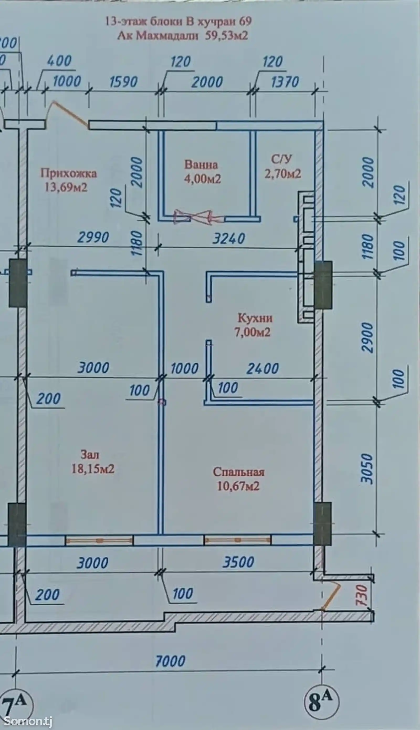 2-комн. квартира, 9 этаж, 66 м², 33 мкр-7