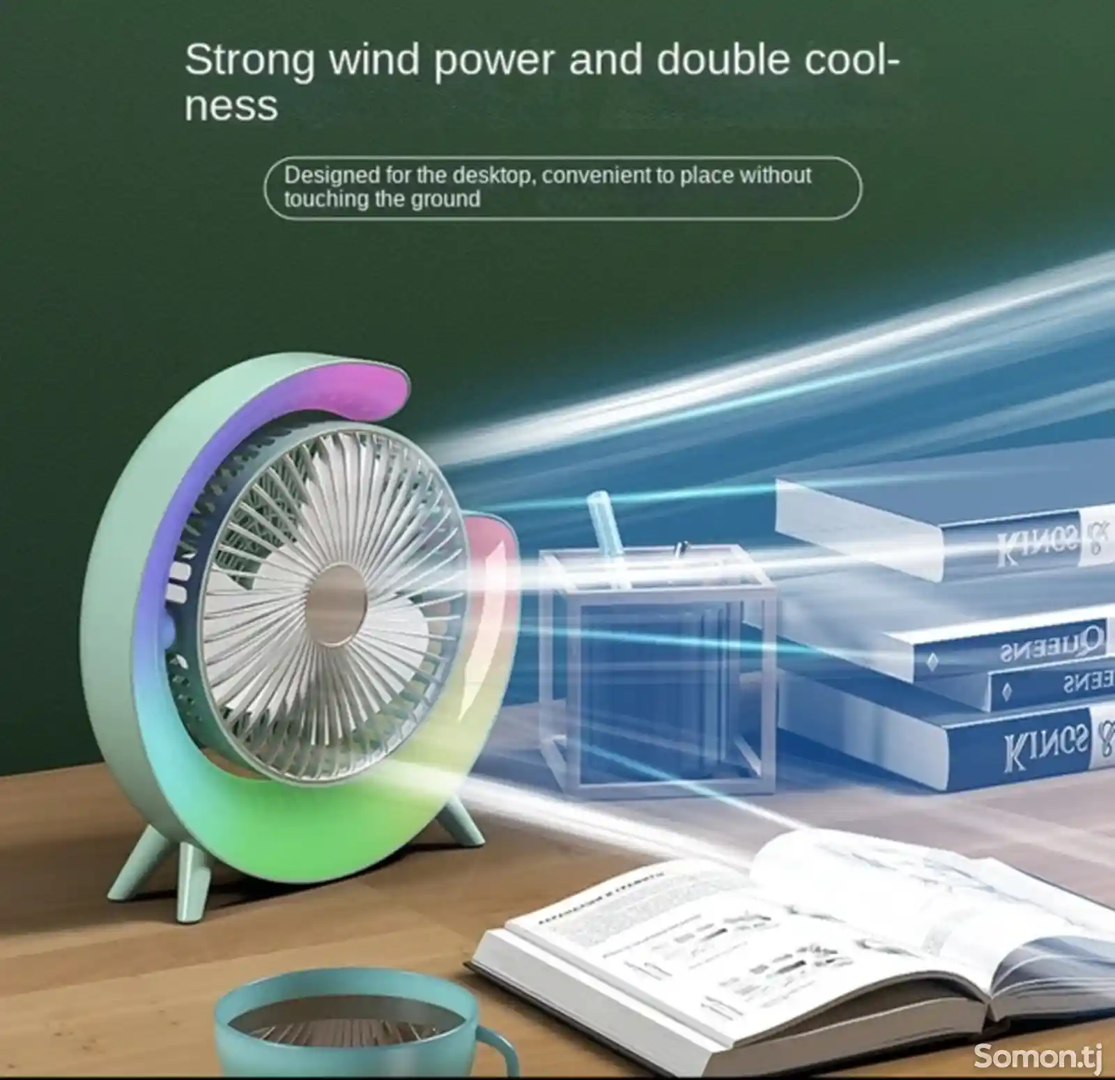 Мини Вентилятор-Светильник Colorful Desktop Fan-2023 На Заказ-5