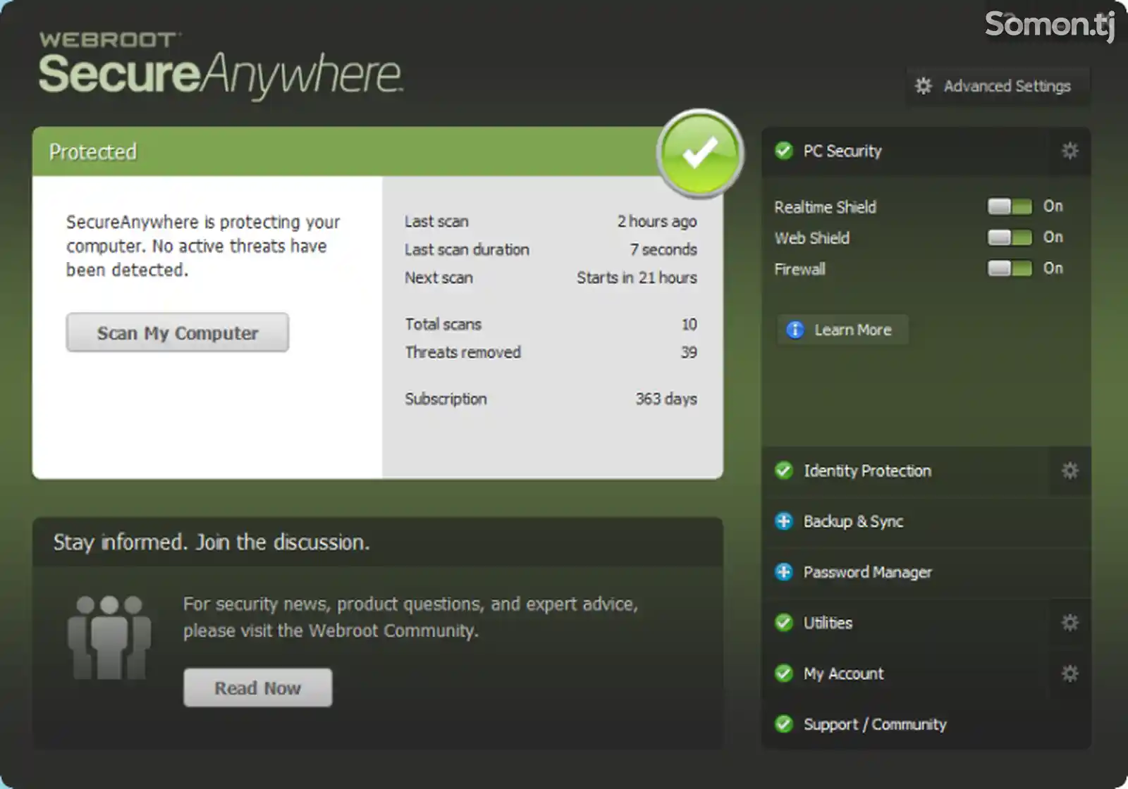 Webroot SecureAnywhere Internet Security Plus - барои 3 роёна, 1 сол-2