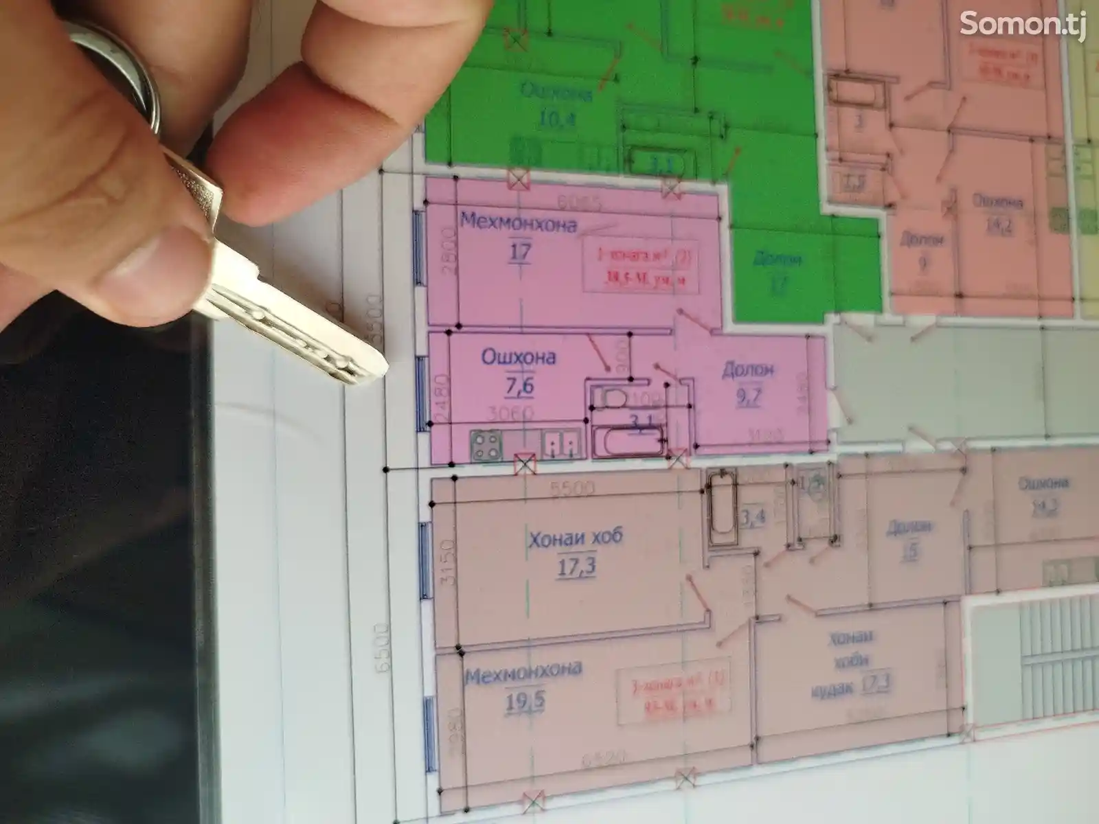 1-комн. квартира, 2 этаж, 39 м², Рудаки