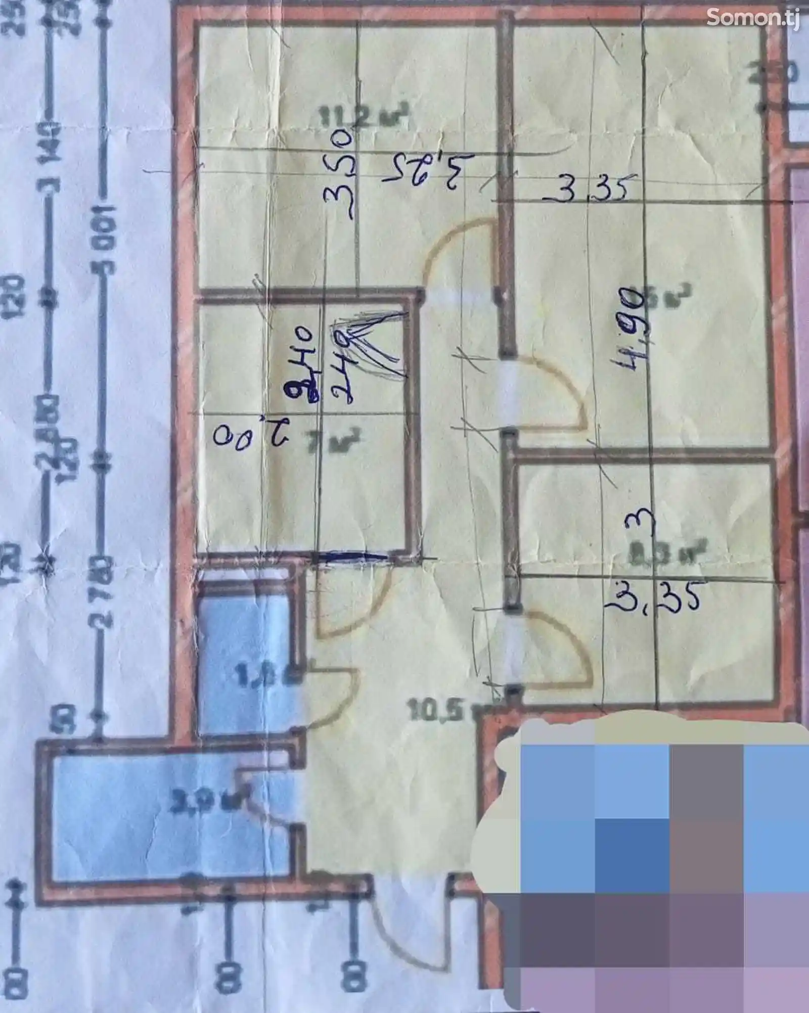 3-комн. квартира, 5 этаж, 63 м², Старый аэропорт-1