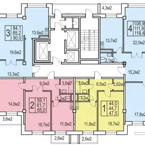 2-комн. квартира, 11 этаж, 53 м², Рудаки