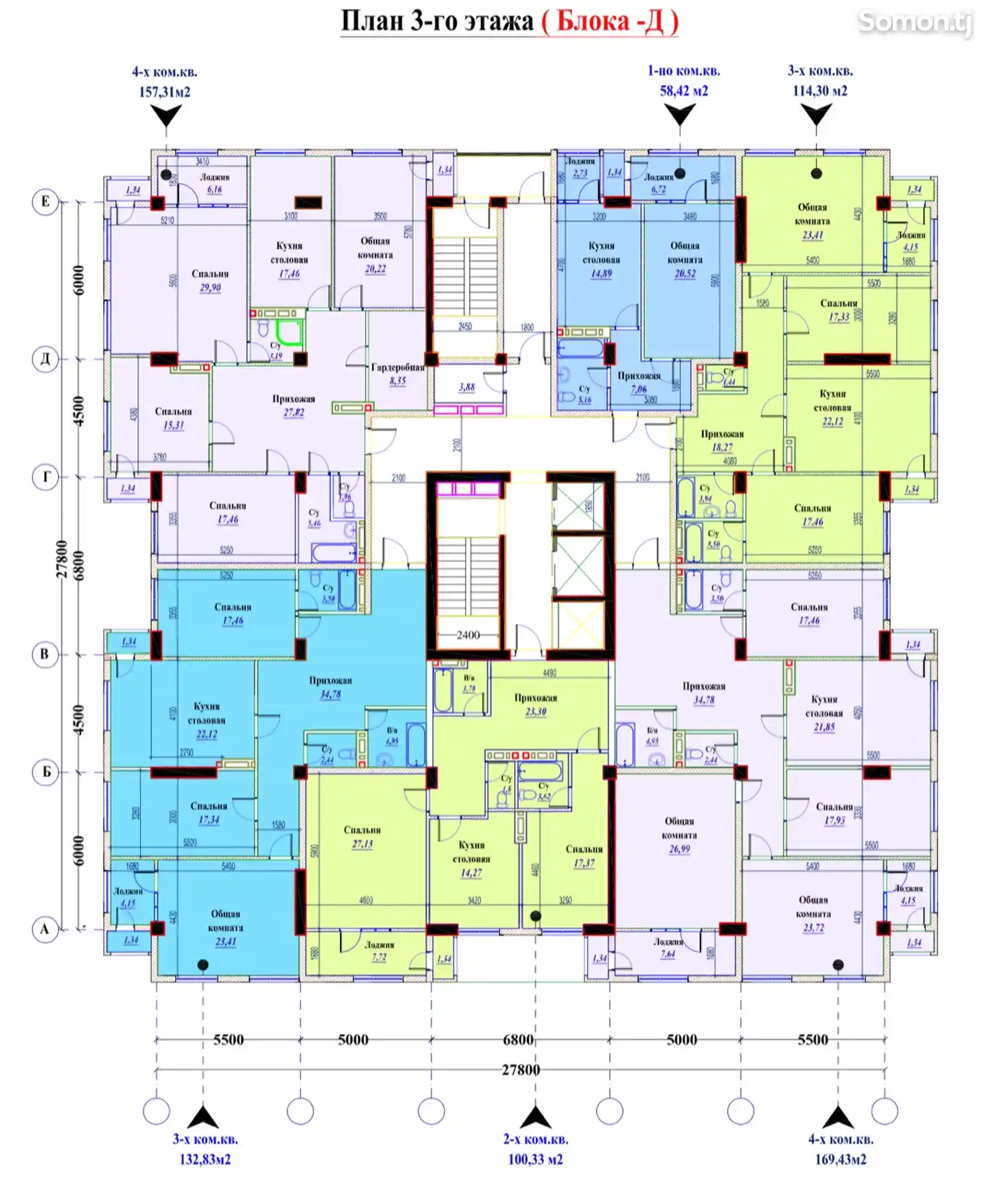 4-комн. квартира, 10 этаж, 170 м², Зеленый Базар, Перекресток-7