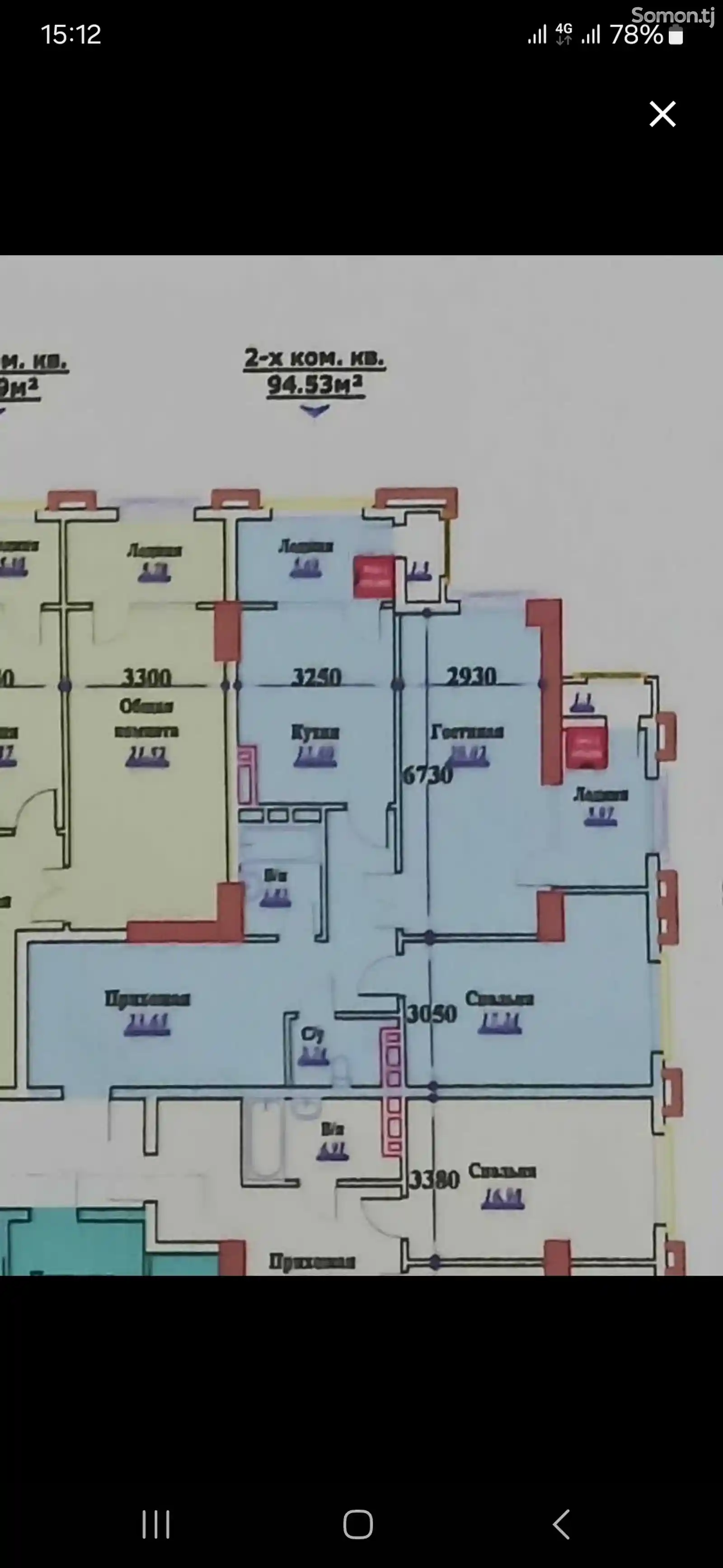 3-комн. квартира, 6 этаж, 95 м², Фирдавси-3