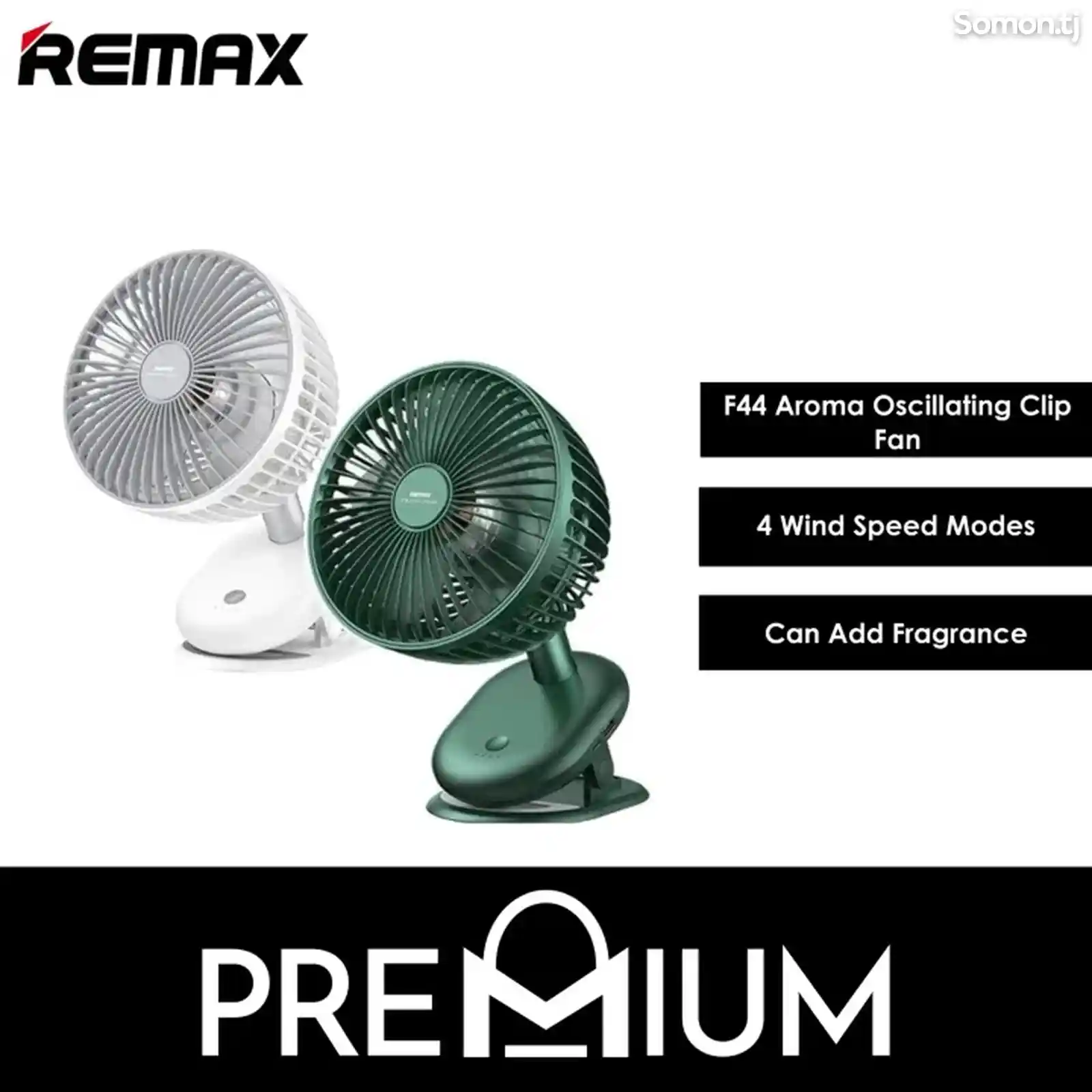 Настольный мощный вентилятор бесшумный с прищепкой Remax Premium F44 Clip Fan-10