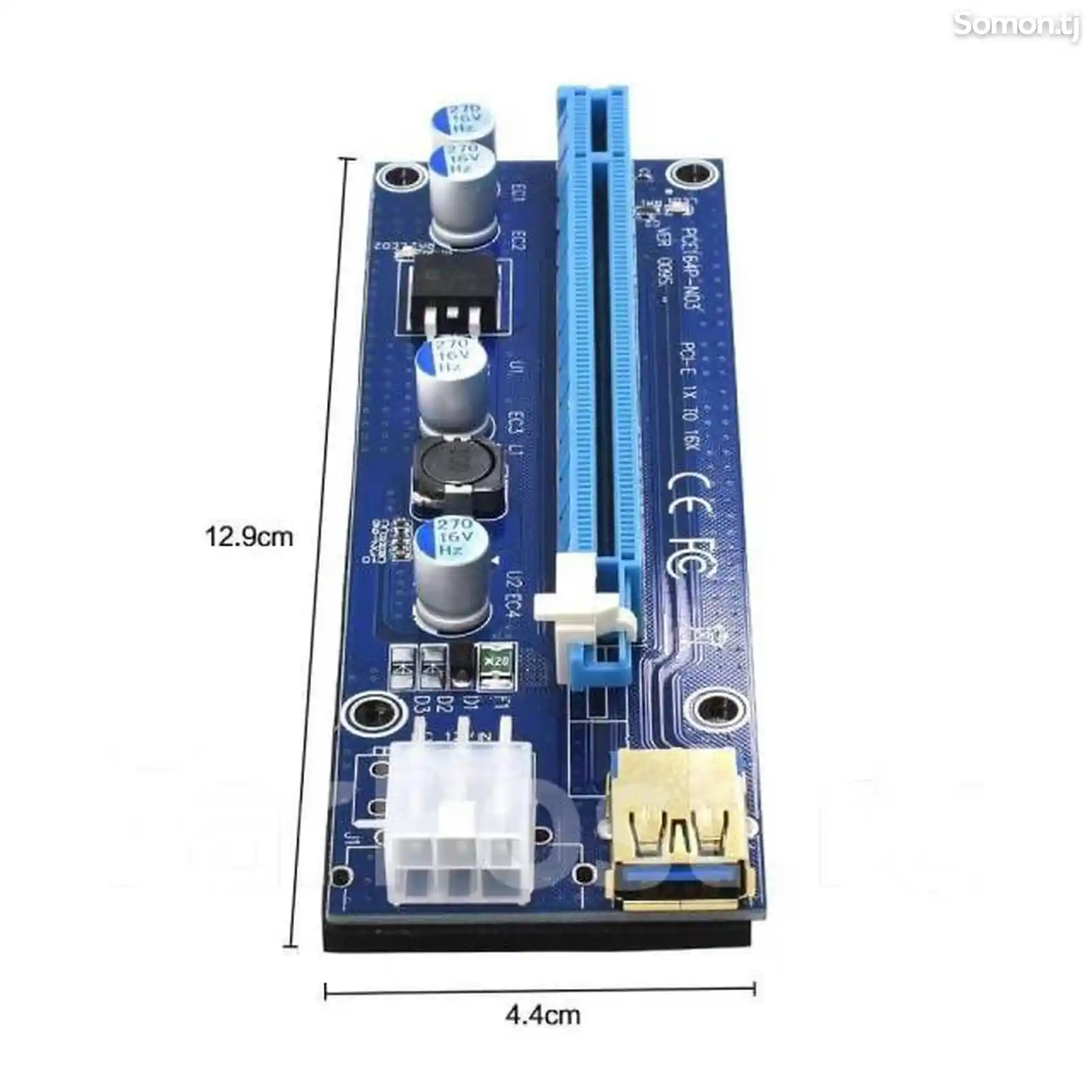 РайзерUSB3.0 PCI-E 1X 16X Riser USB 3.0-1