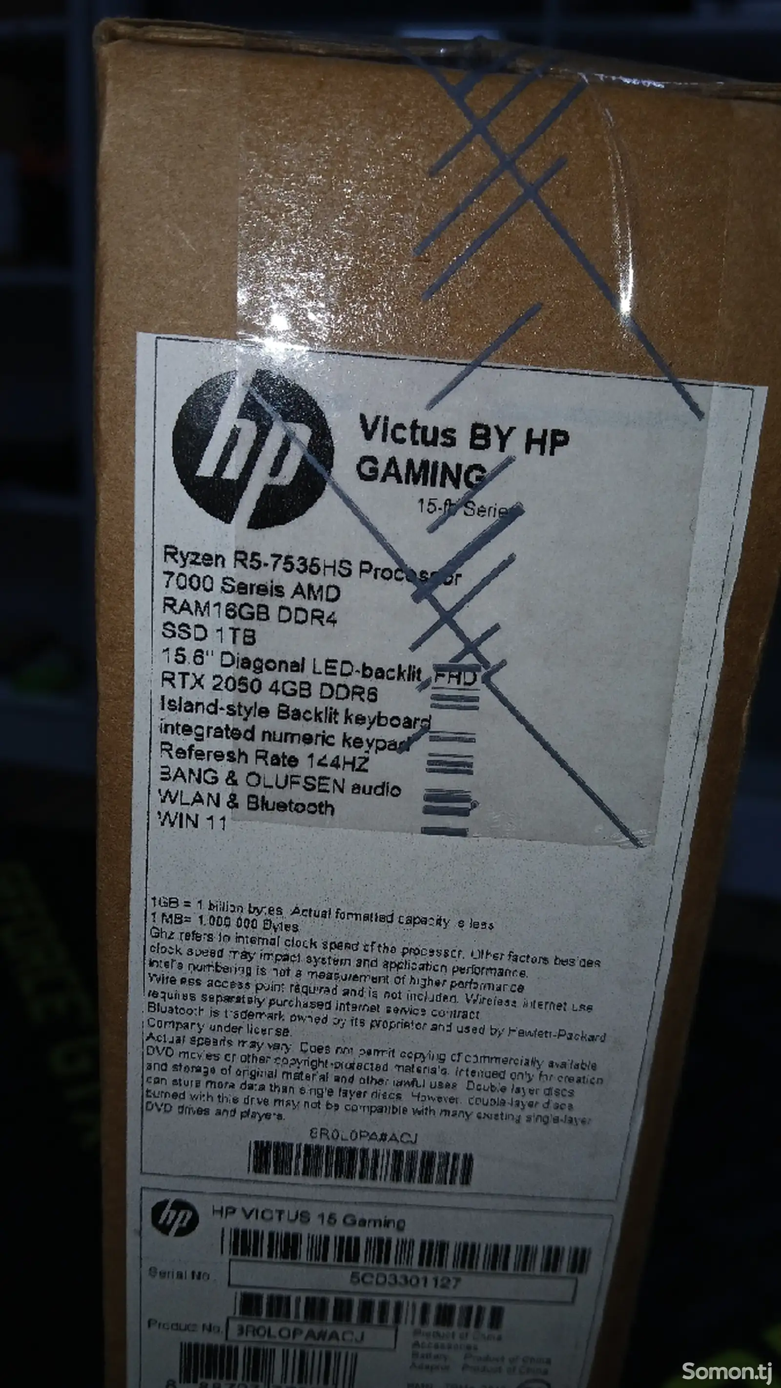 Ноутбук HP VOCTUS R5 7535H RTX 2050 SSD 1TB RAM 16GB VS core i5 12500H-1