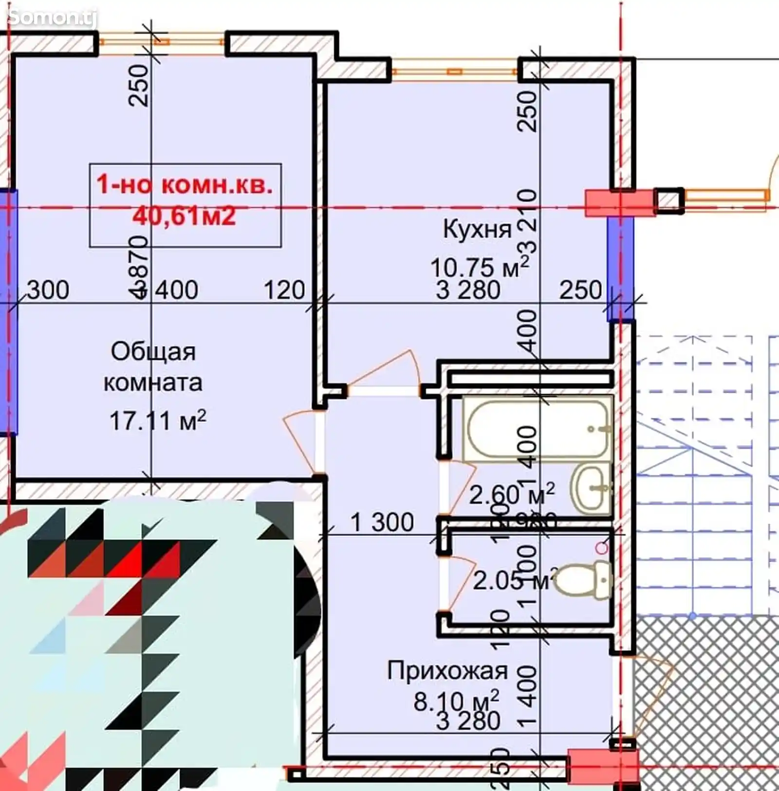 1-комн. квартира, 7 этаж, 40 м², ТЭЦ