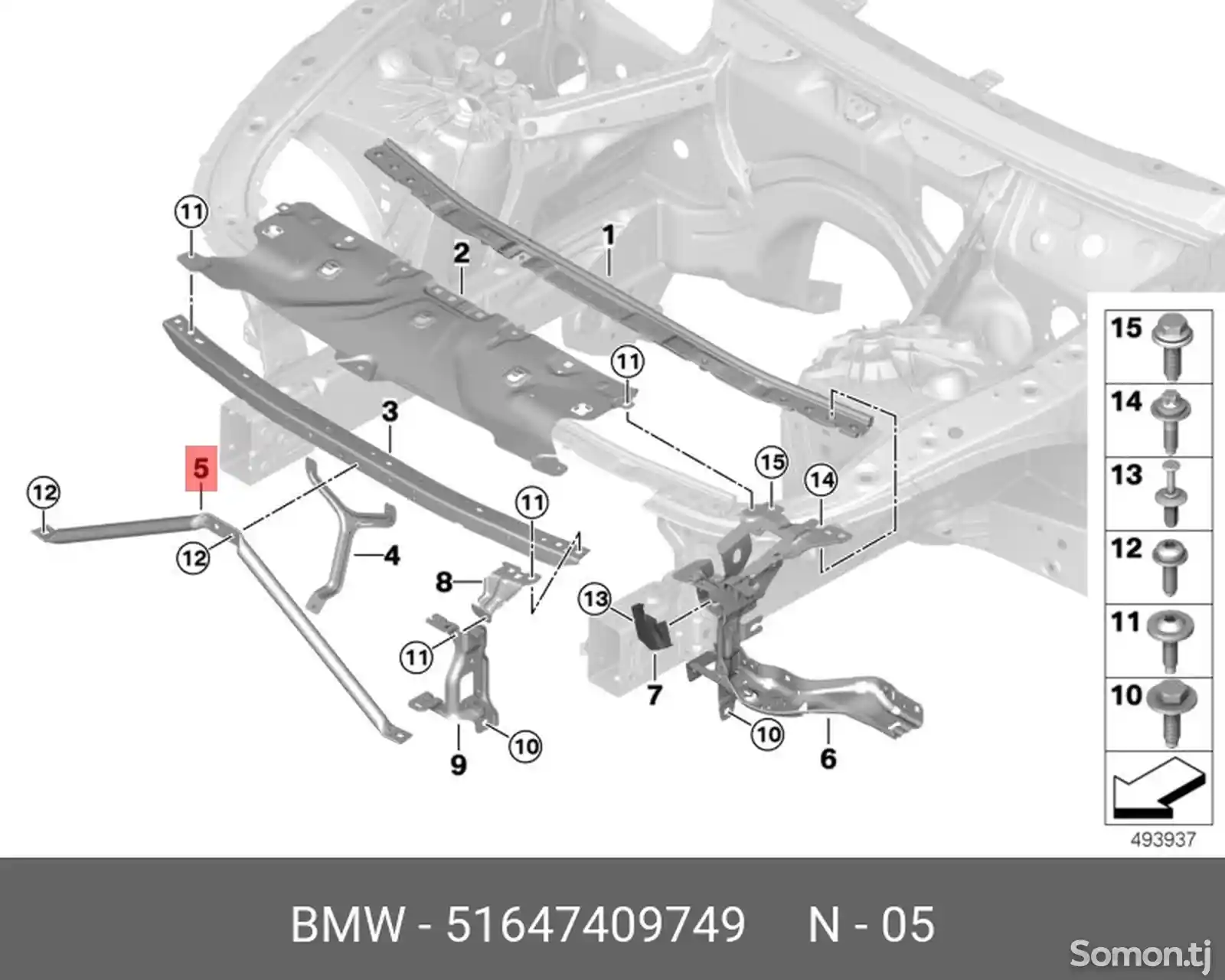 Стойка V образная на BMW G30 G11 G12-3