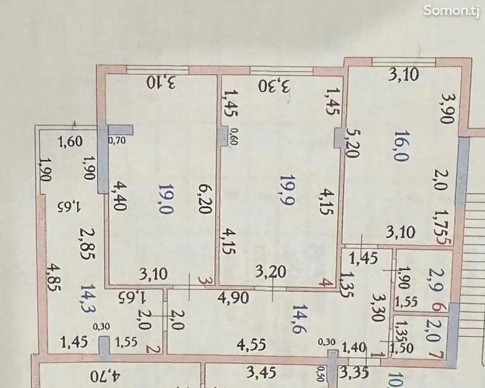 3-комн. квартира, 5 этаж, 89 м², 1 - Мая-3