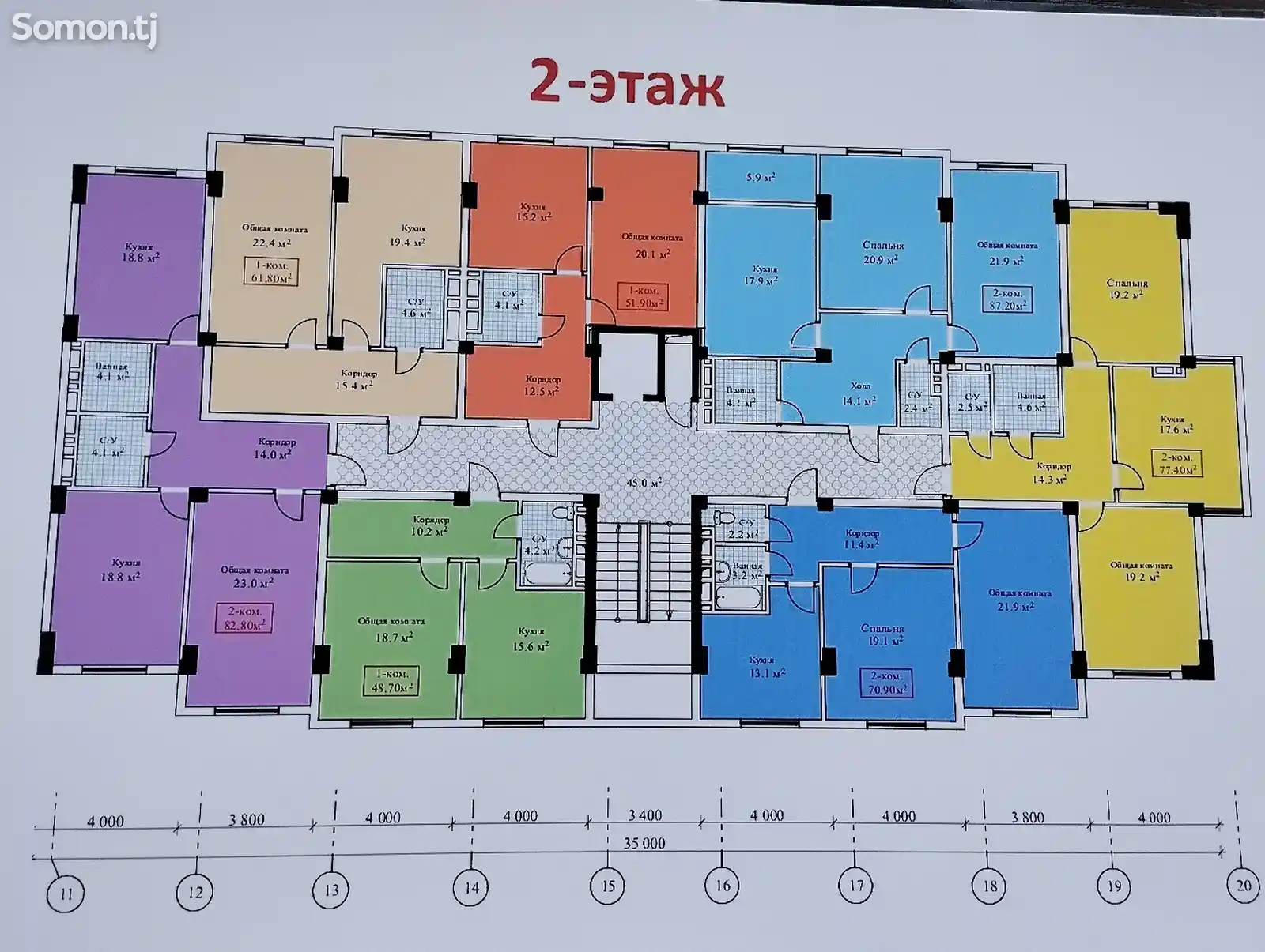 1-комн. квартира, 2 этаж, 50 м², 13 мкр-3