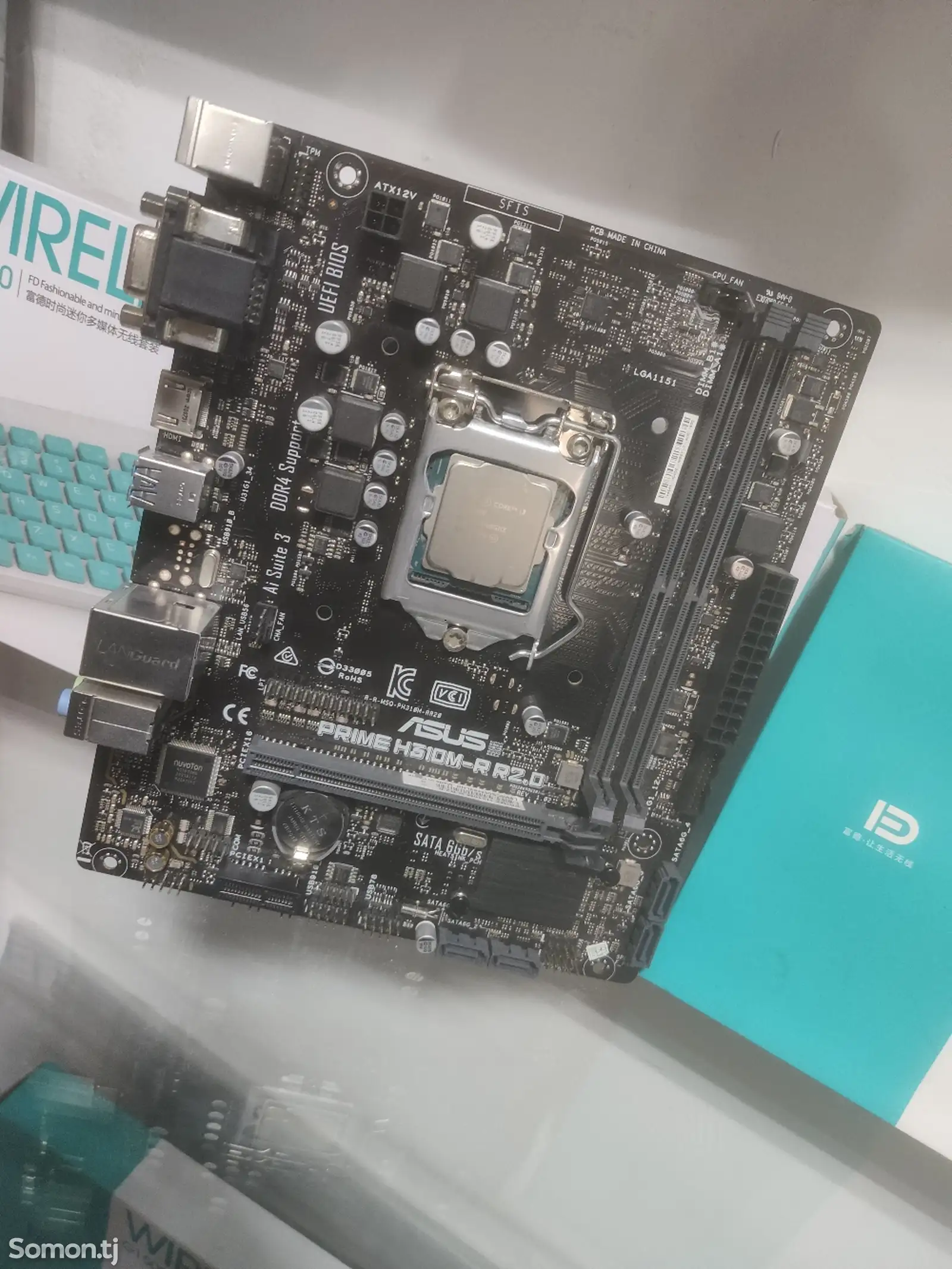 Материнская плата ASUS H310M с процессором core i3-8100-1