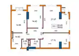 3-комн. квартира, 11 этаж, 93 м², стадион Спартак-2