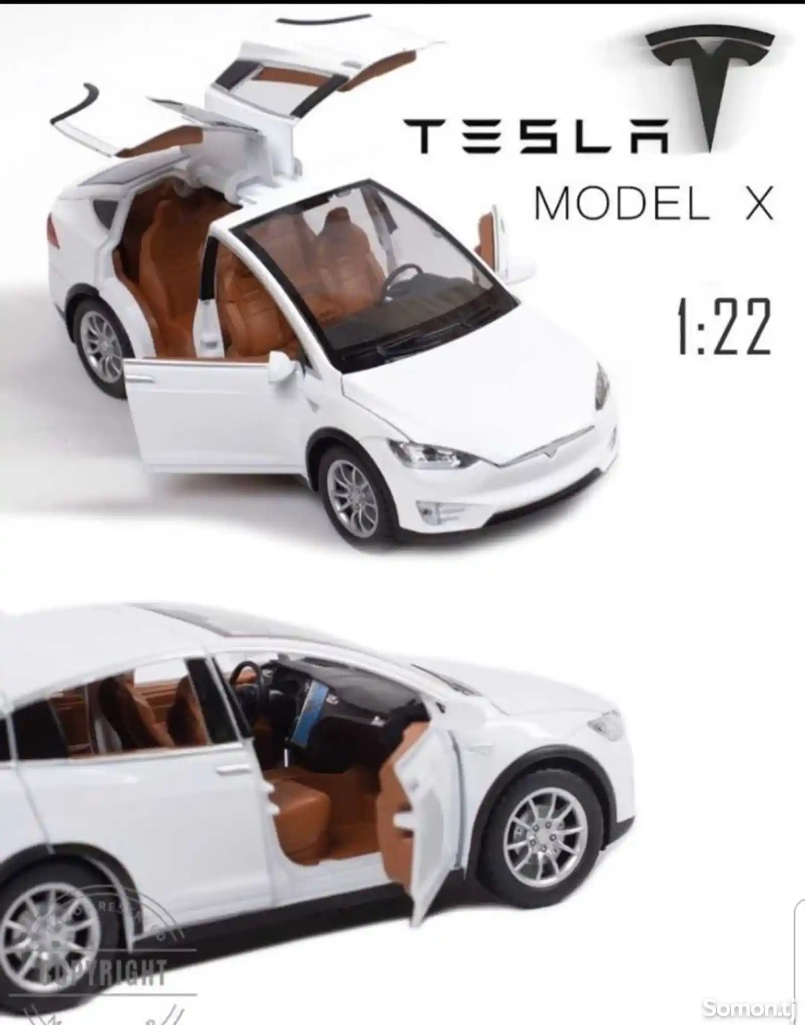 Металлическая машинка Tesla Model-3