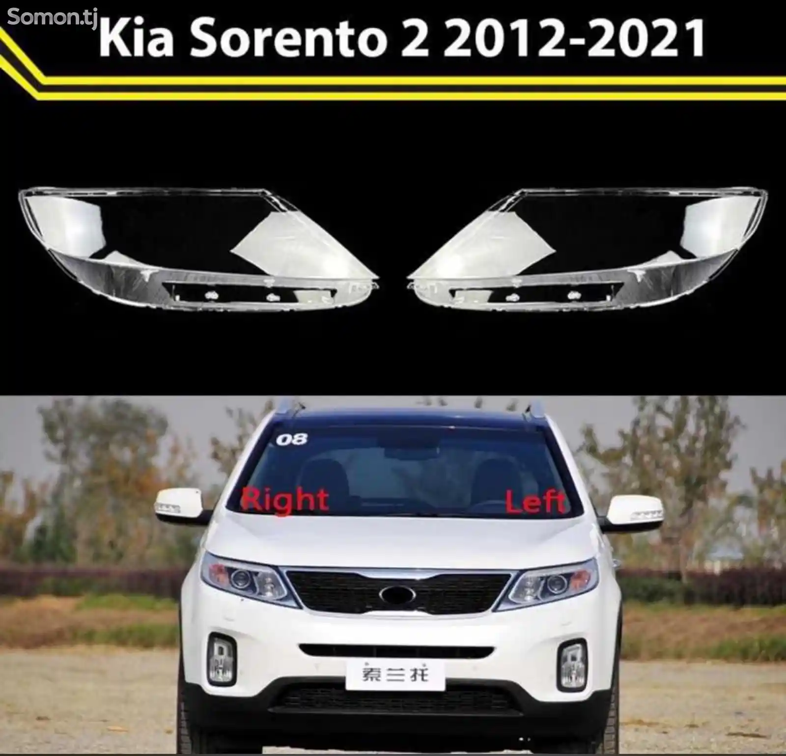 Стекло фары Kia sorento 2 2012-2021