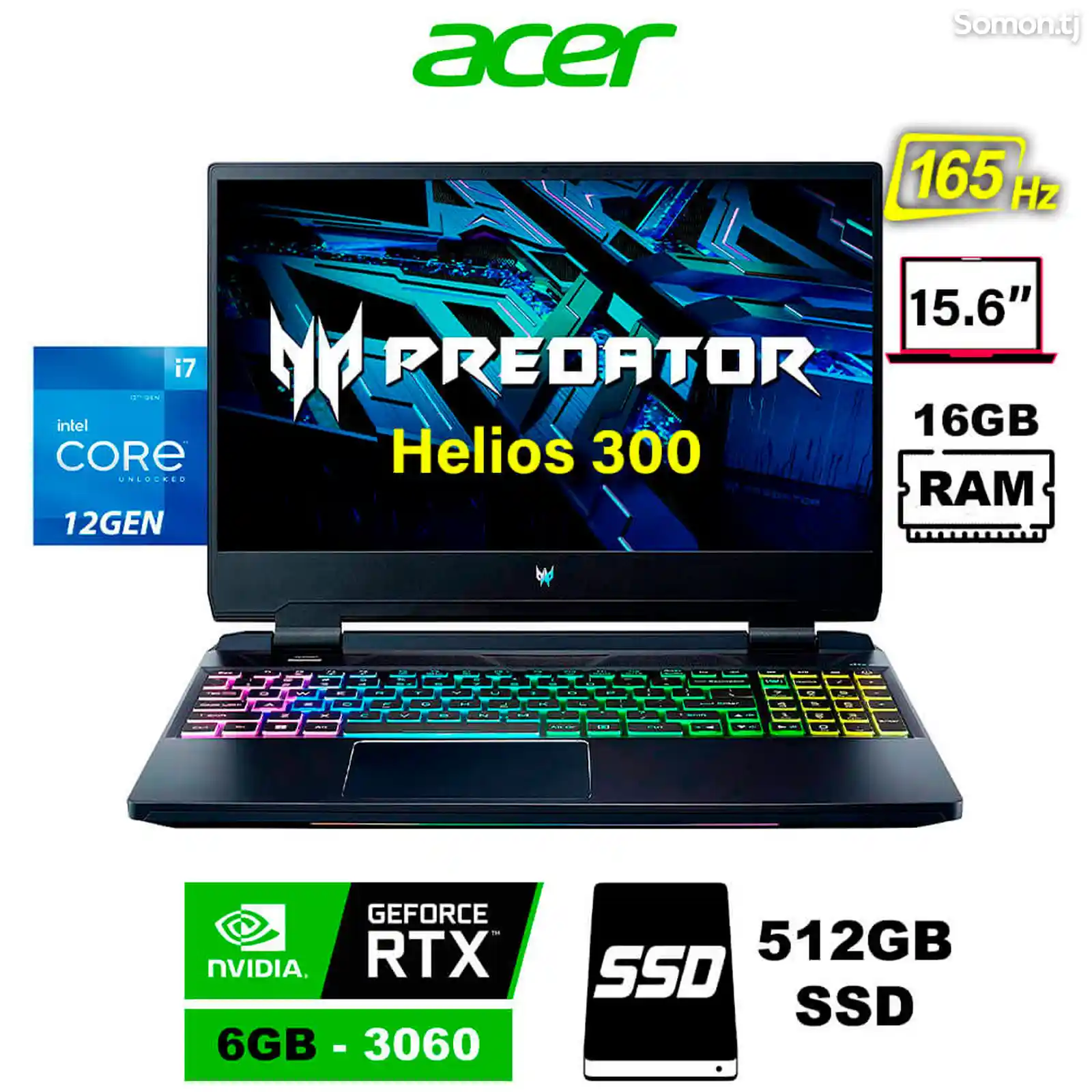 Ноутбук Acer Predator Helios 300 12700H RTX 3060-4