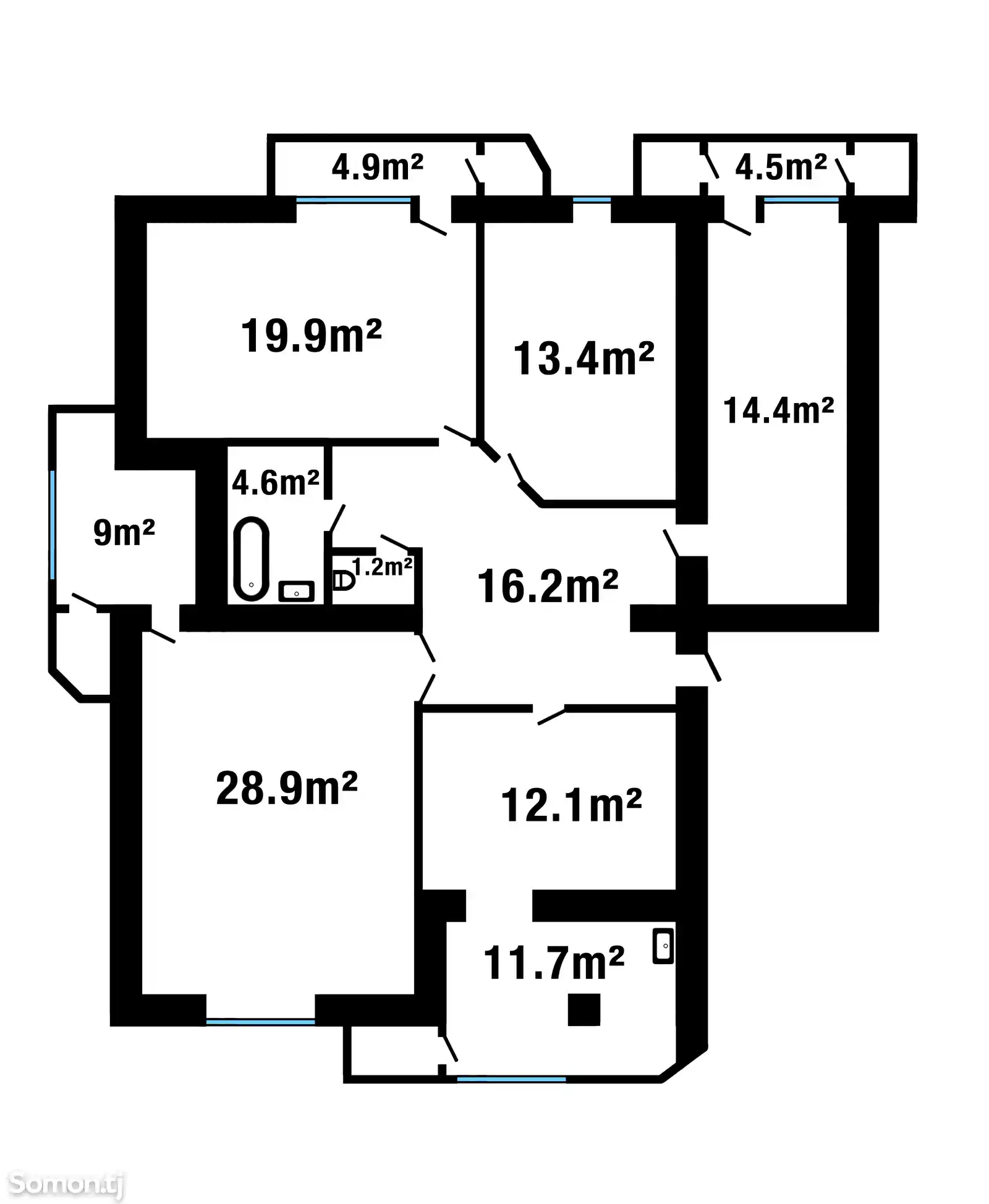 4-комн. квартира, 2 этаж, 141 м², Шохмансур-1