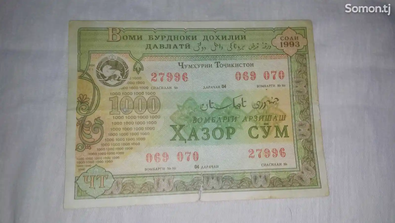 Таджикскиe займы 1992-1993-3