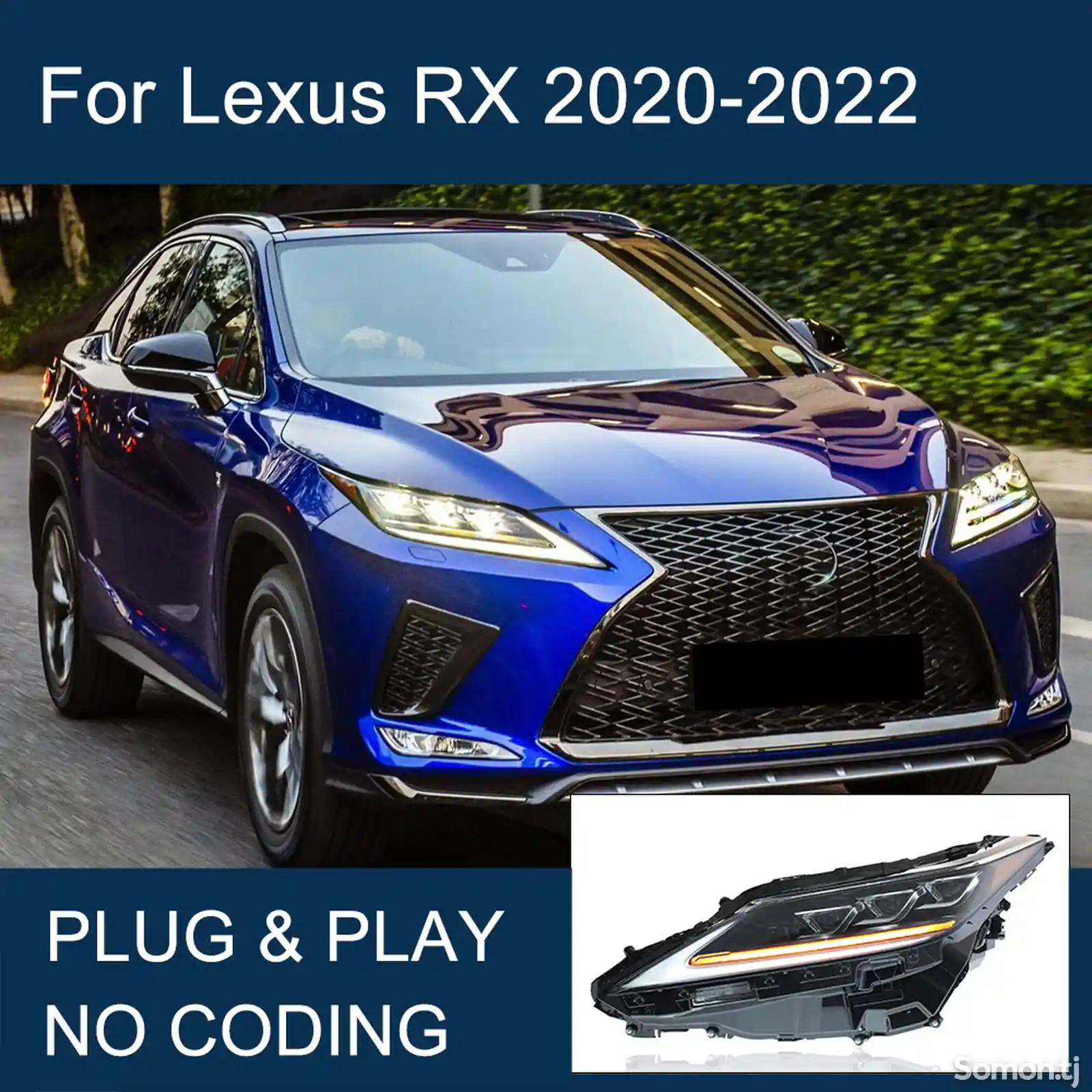 Передние фары на Lexus RX 2020-2022-1