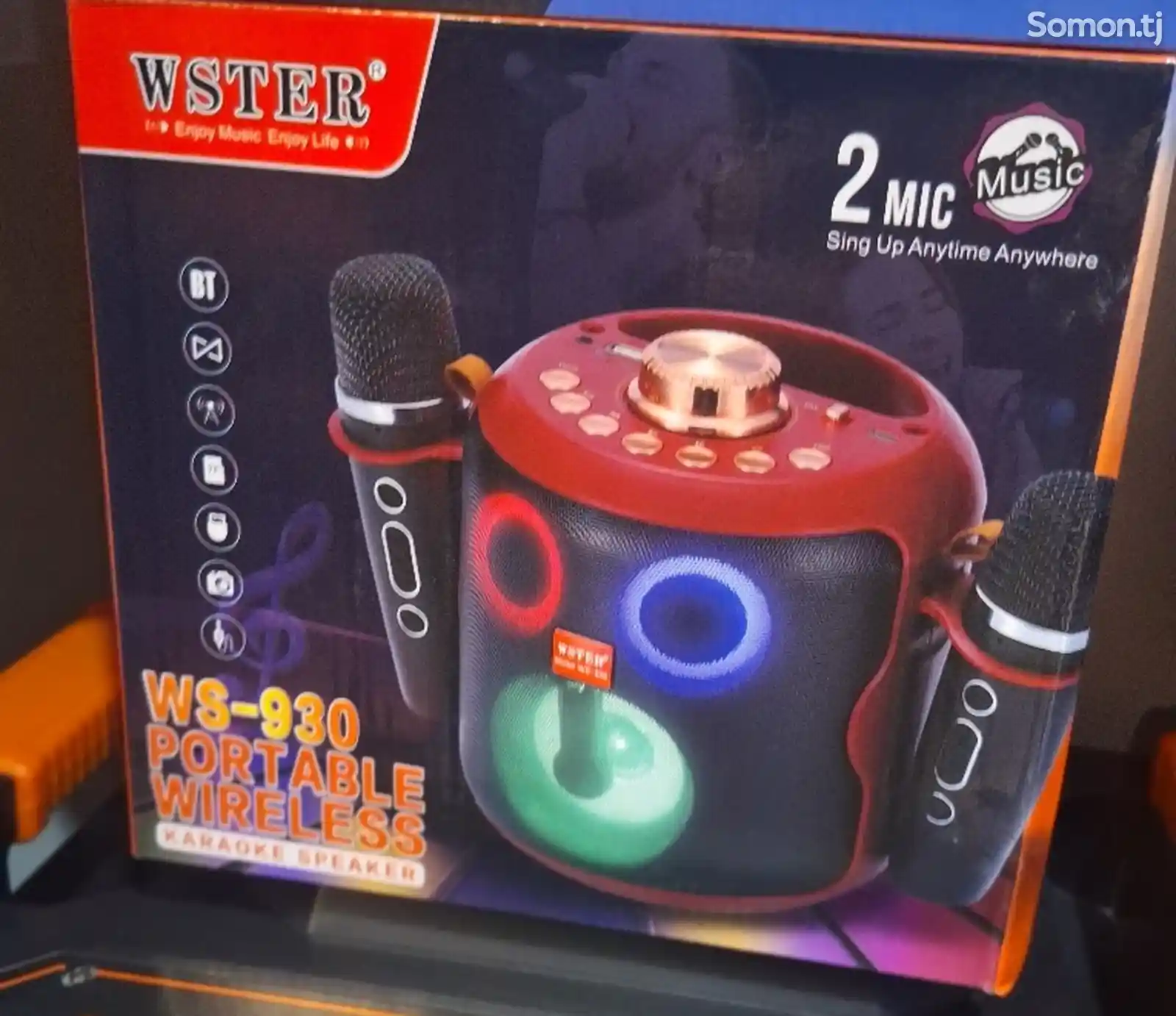 Портативная колонка WS-930 с микрофоном-2
