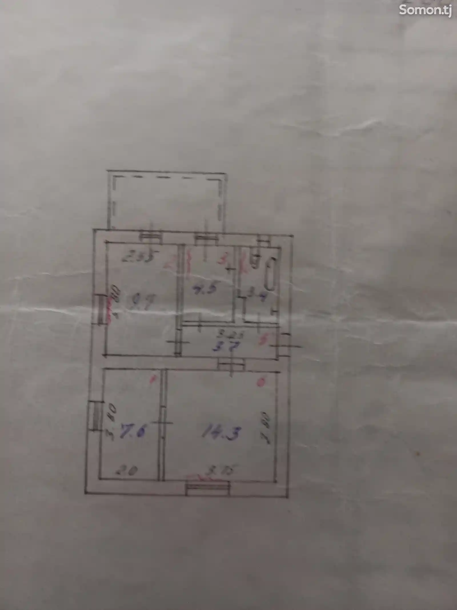 3-комн. квартира, 3 этаж, 42 м², сино-2