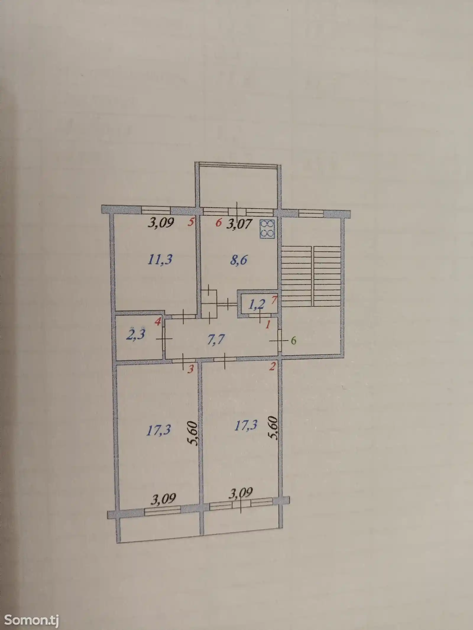 3-комн. квартира, 2 этаж, 80 м², 18 микрорайон, дом 28-10