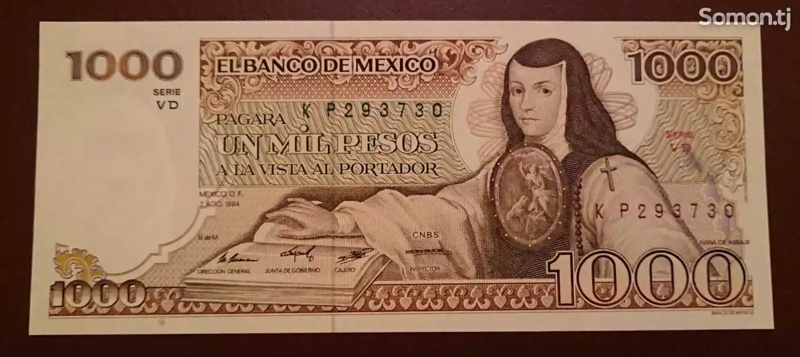 Бона, купюра Мексика 1000 песо. 1984 г-1