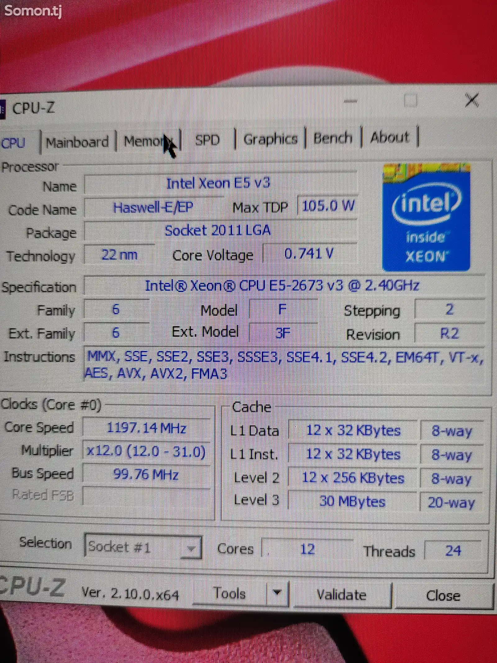 Материнская плата + Процессор xeon E5 2673 v3 2.40GHZ-2