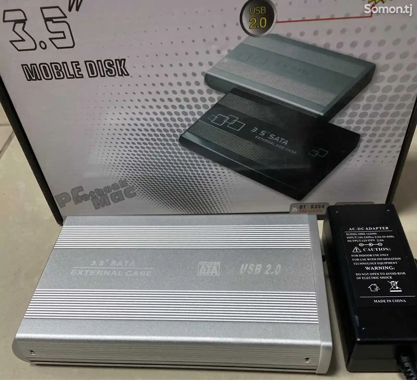 Внешний корпус бокс Sata USB2.0 для жесткого диска SSD HDD 3.5-2