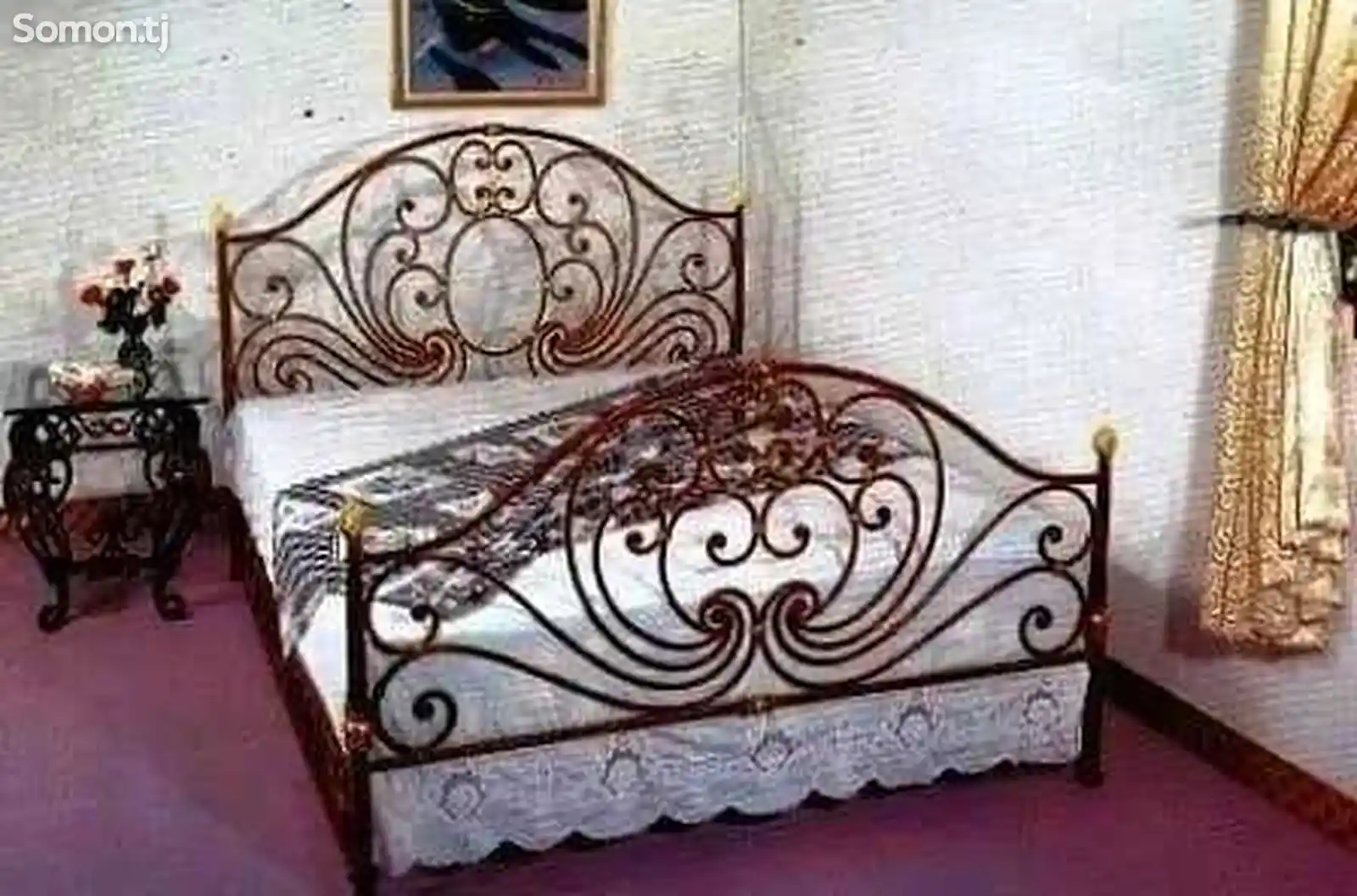 Спальняя железная кровать на заказ-3