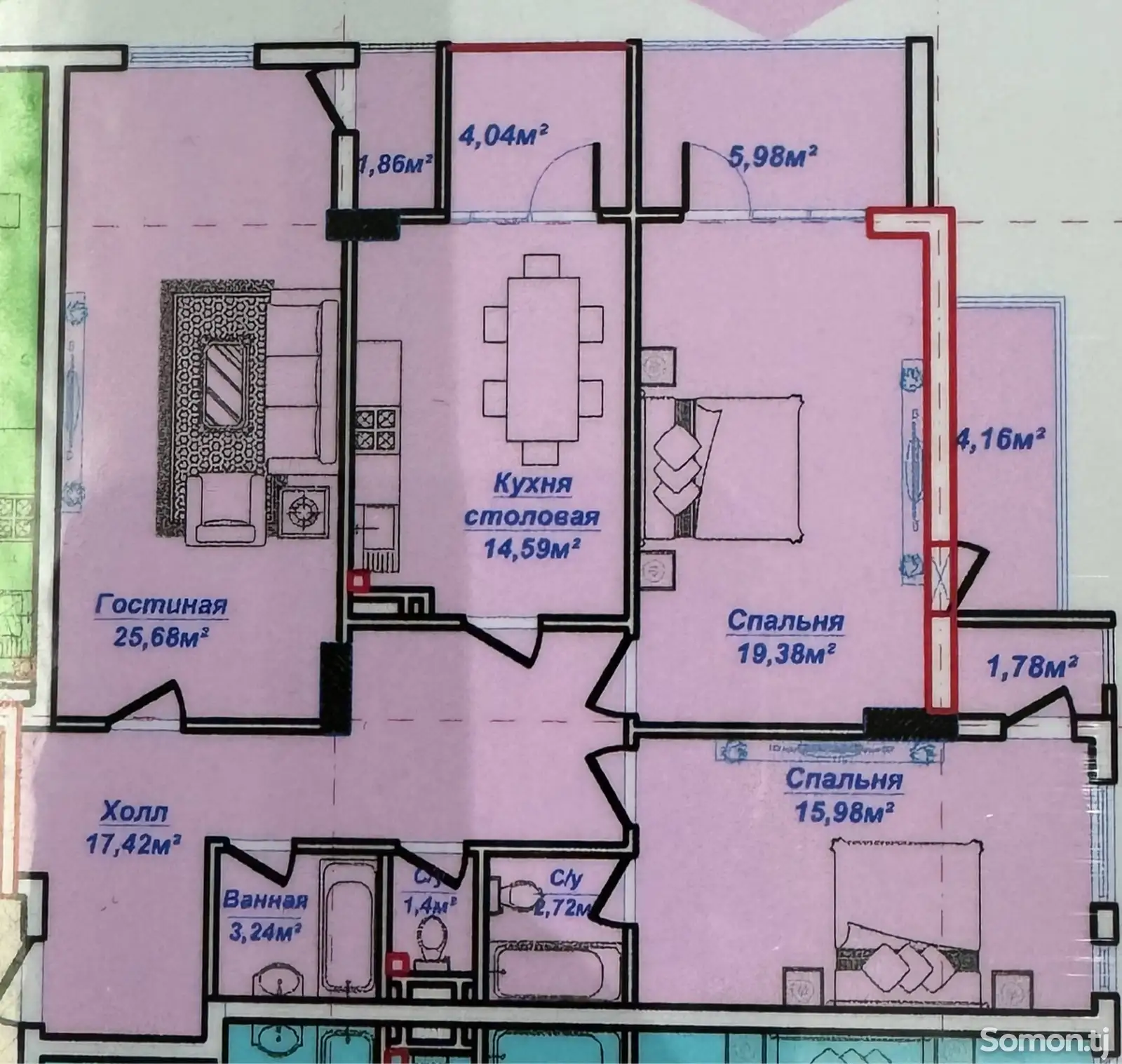 3-комн. квартира, 9 этаж, 120 м²,  33 мкр-1