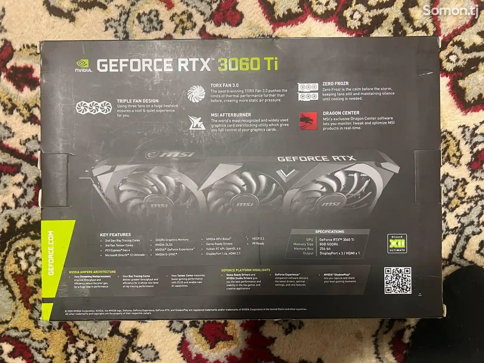 Видеокарта GeForce RTX TI VENTUS 3x 8 gb ddr6-2