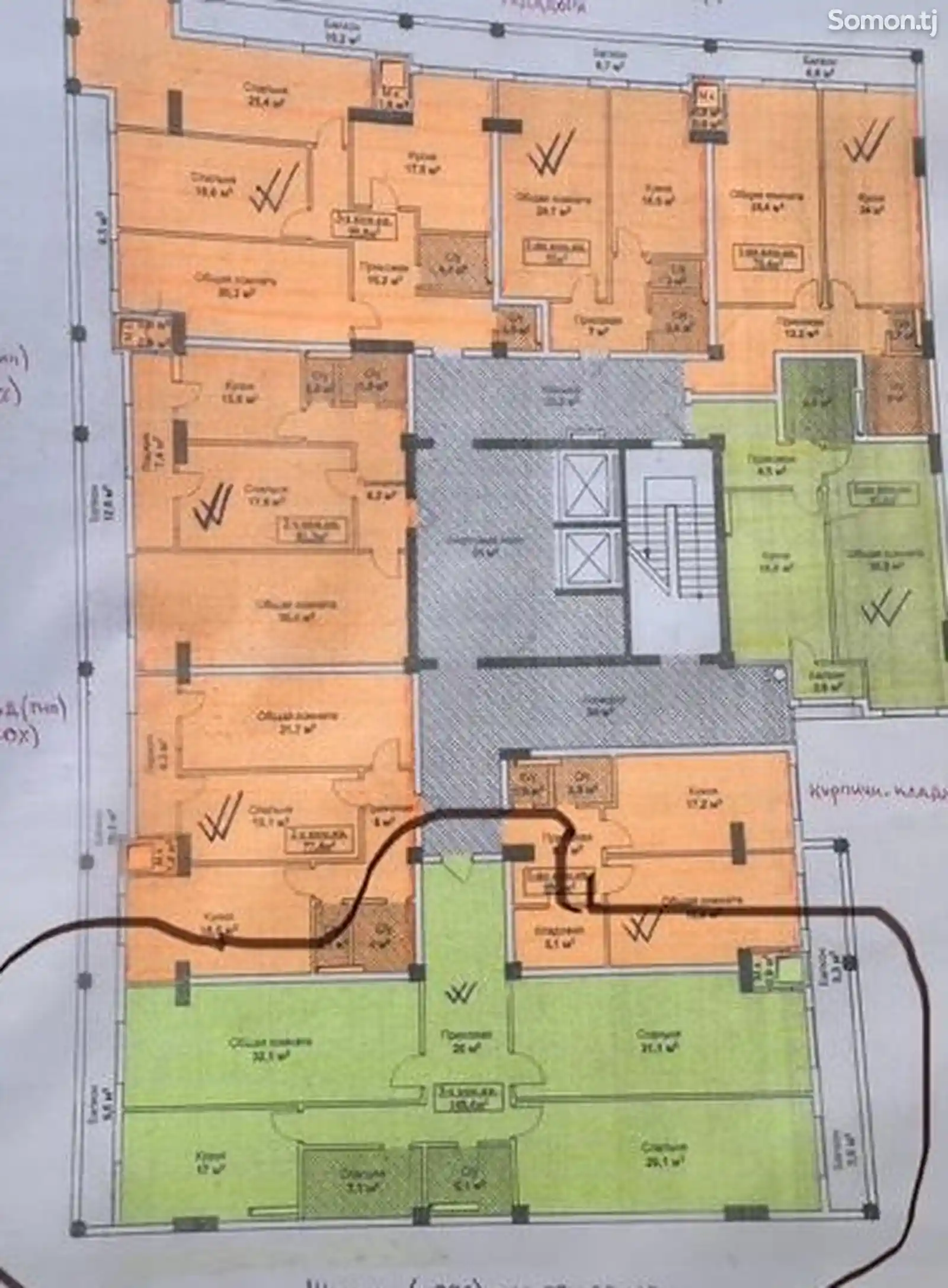 3-комн. квартира, 3 этаж, 148 м², Цирк ,Яккачинор-15