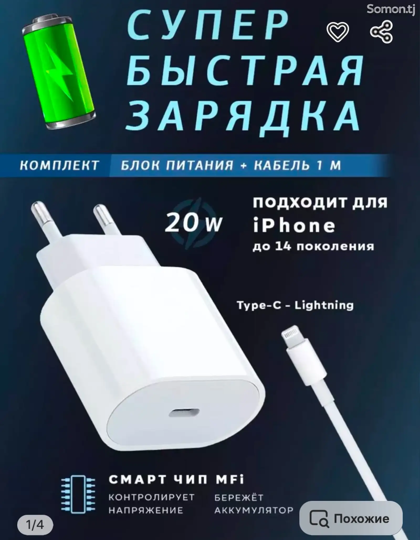 Зарядка от Apple Lightning-1