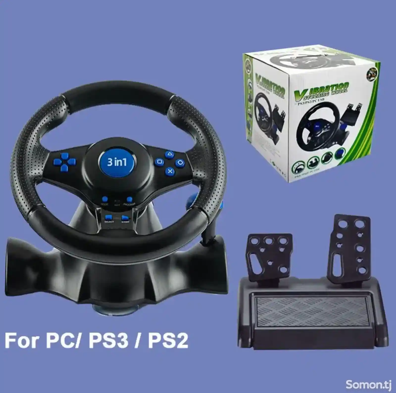Игровой руль с педалями для ПК, PS3/PS2/PS USB на заказ-3