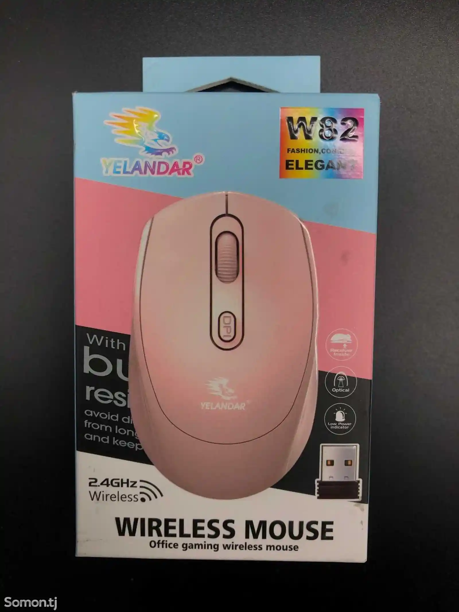 Беспроводная розовая мышка-4