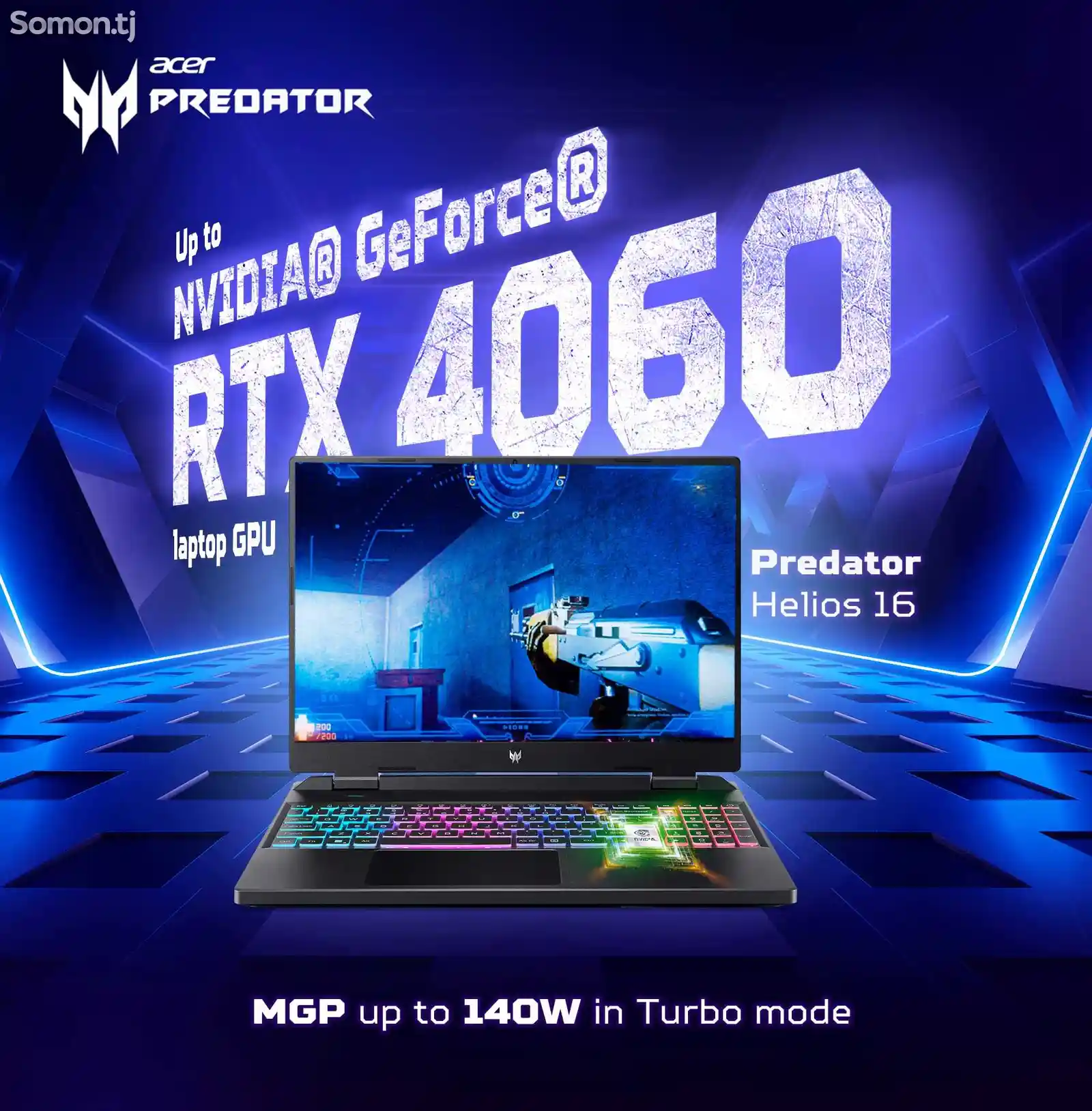 Игровой ноутбук Acer Predator Helios Neo 16 i9-14900HX RAM 32GB DDR5 RTX 4060-5
